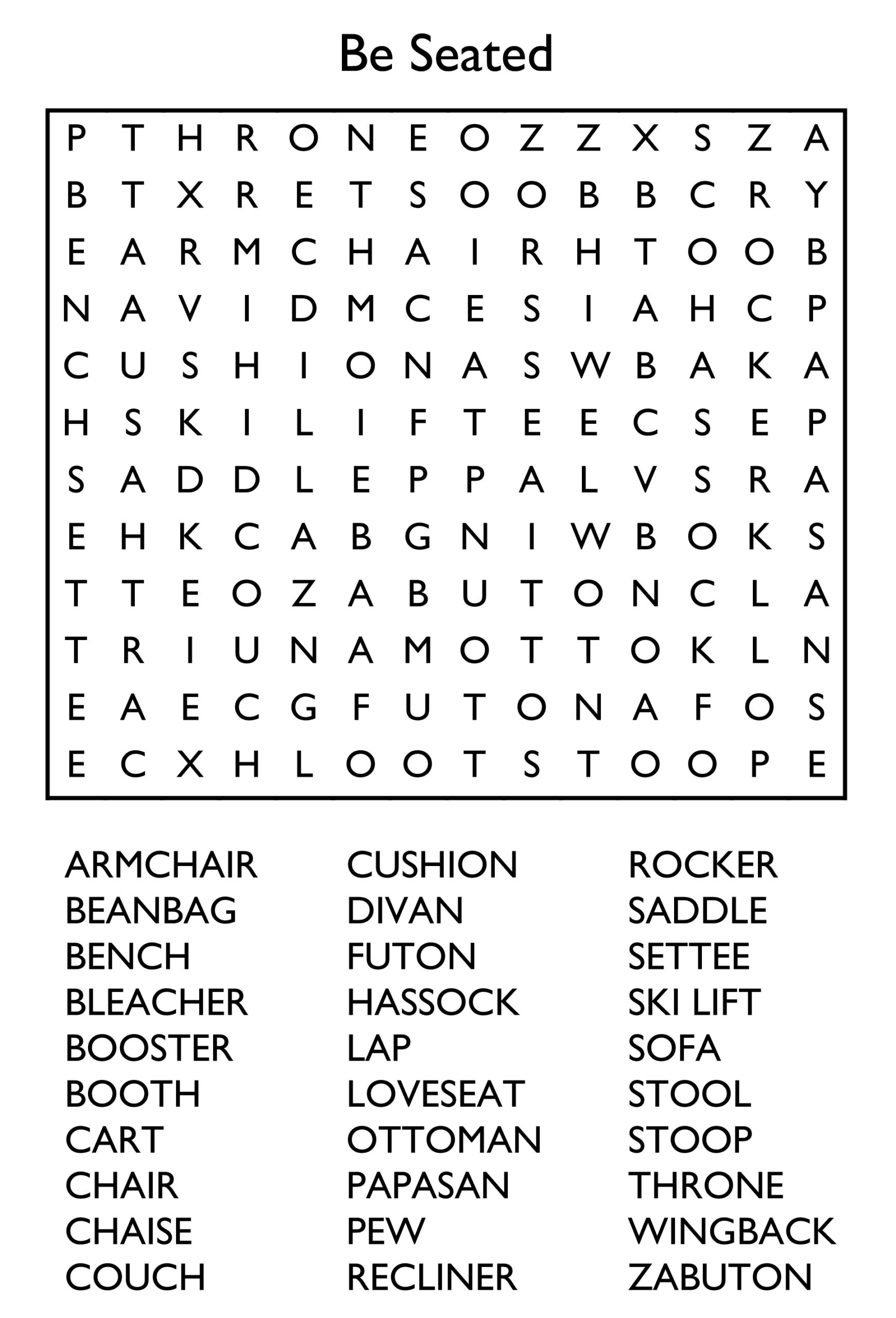 10 Free Printable Word Search Puzzles throughout Large Print Free Printable Word Fill in Puzzles For Adults