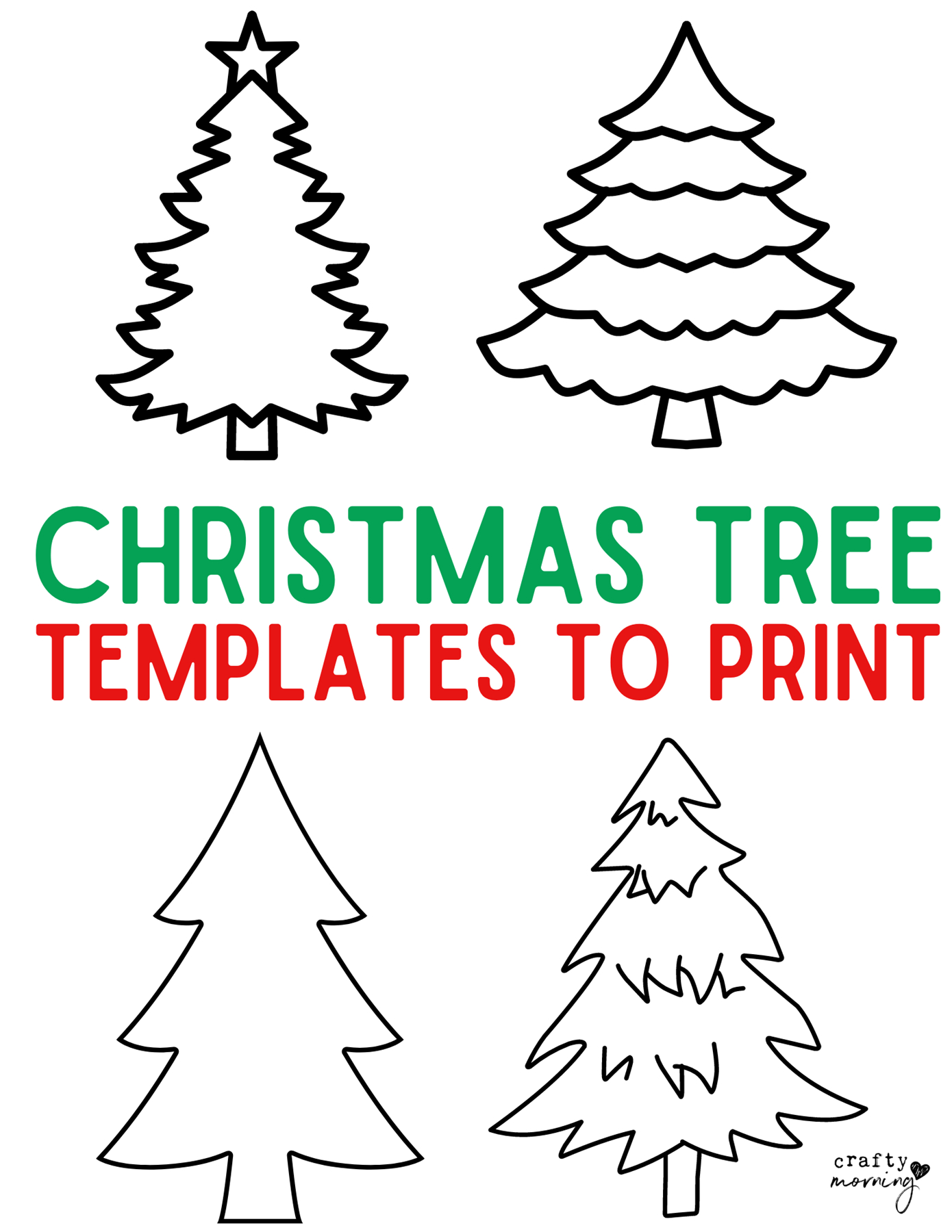 11 Free Christmas Tree Templates - Crafty Morning pertaining to Printable Outline of Christmas Tree