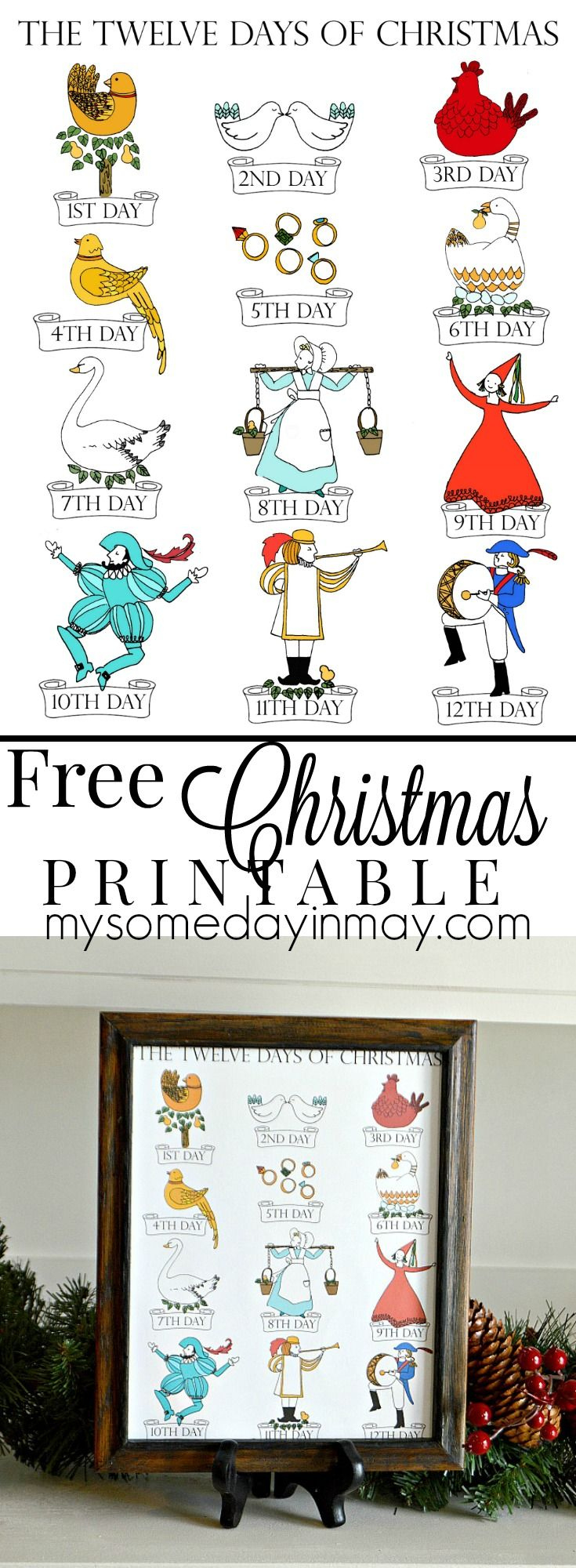 12 Days Of Christmas Printable with regard to Free Printable 12 Days Of Christmas Images