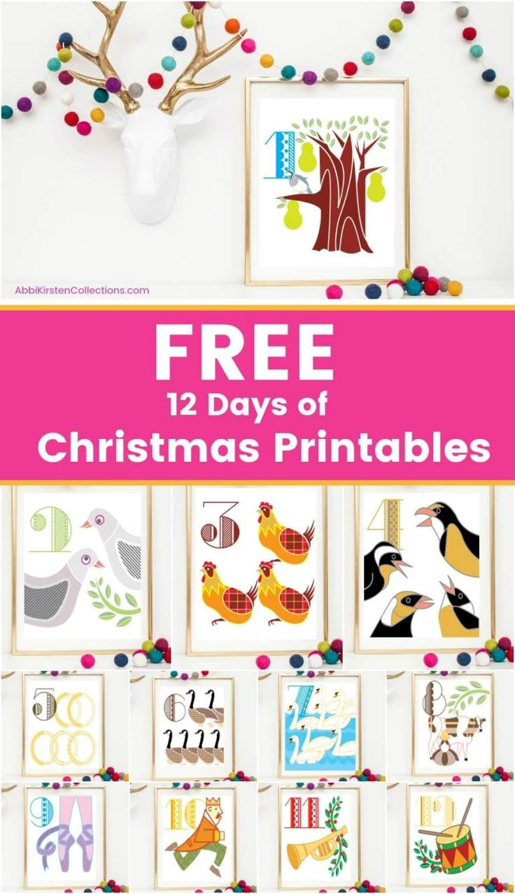 12 Days Of Christmas Printables: Free Christmas Printable Wall Art inside Free Printable 12 Days of Christmas Images