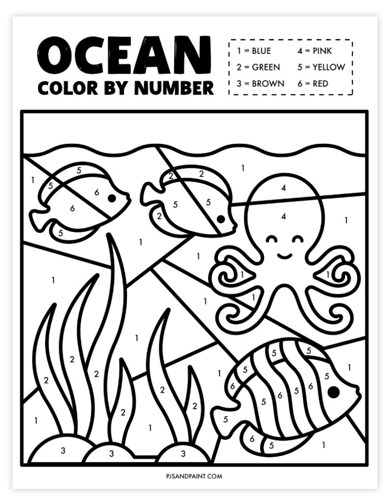 12 Free Printable Ocean Themed Activities For Kids - Pjs And Paint intended for Free Printable Under the Sea Worksheets