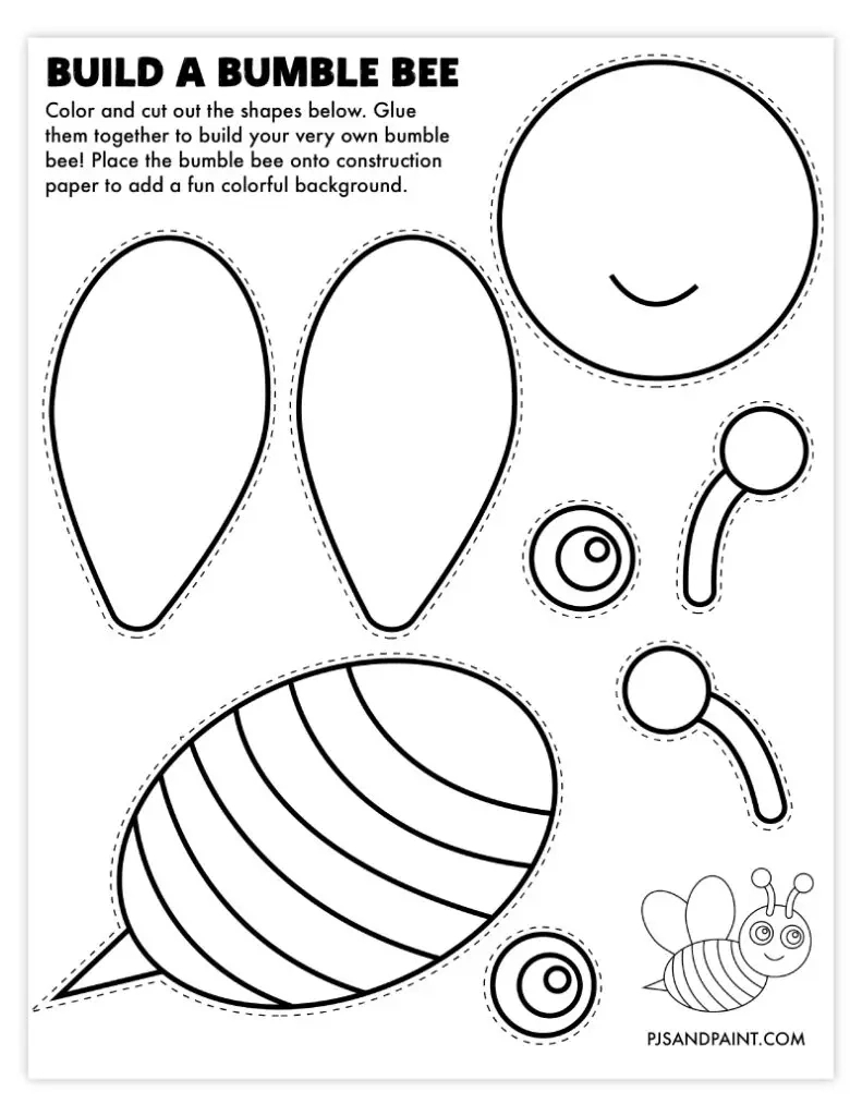 120 Free Printable "Build Your Own" Crafts - Pjs And Paint intended for Printable Cut And Paste Craft Worksheets