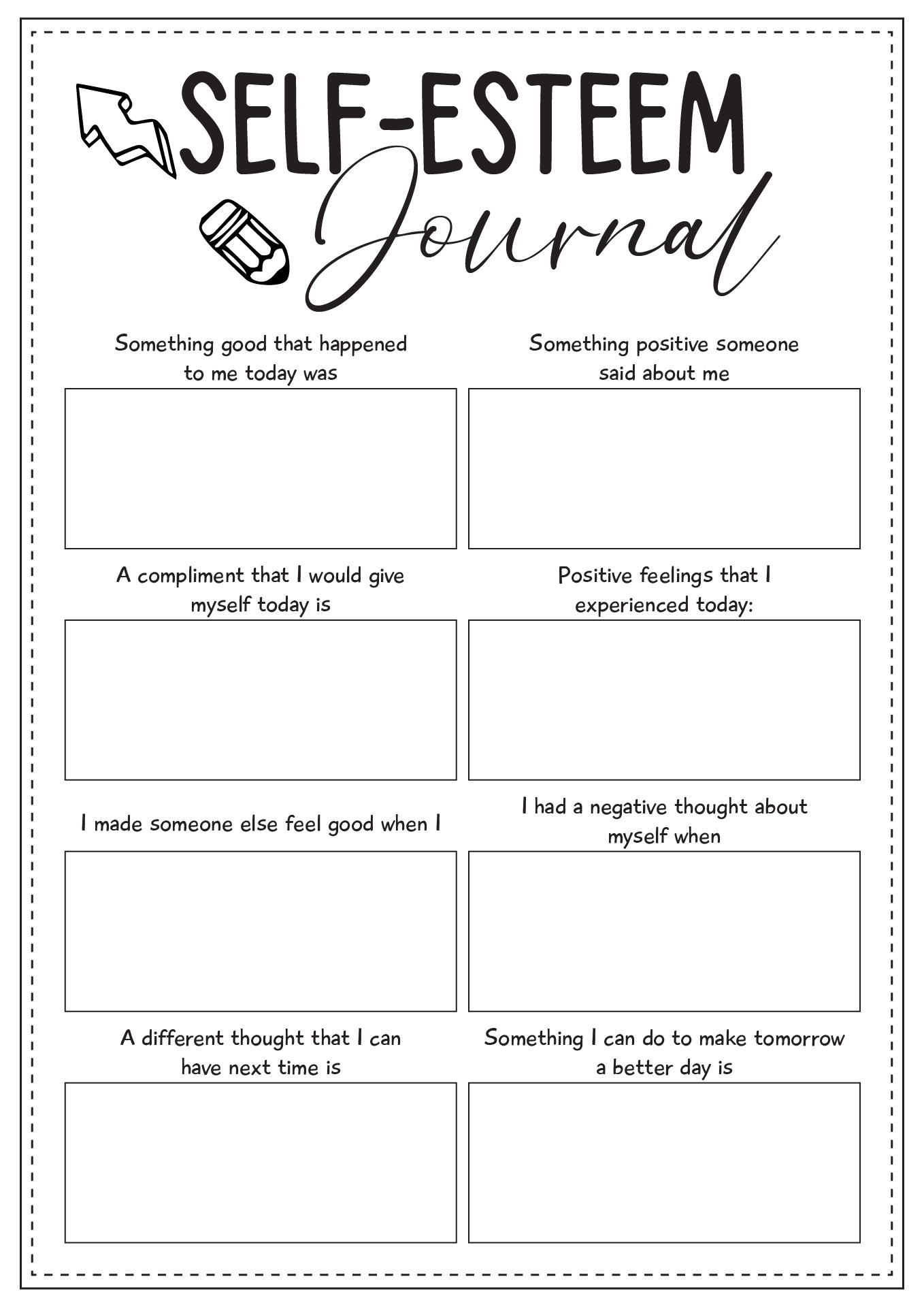 13 Self-Esteem Worksheets For Students - Free Pdf At Worksheeto with regard to Free Printable Self Esteem Worksheets