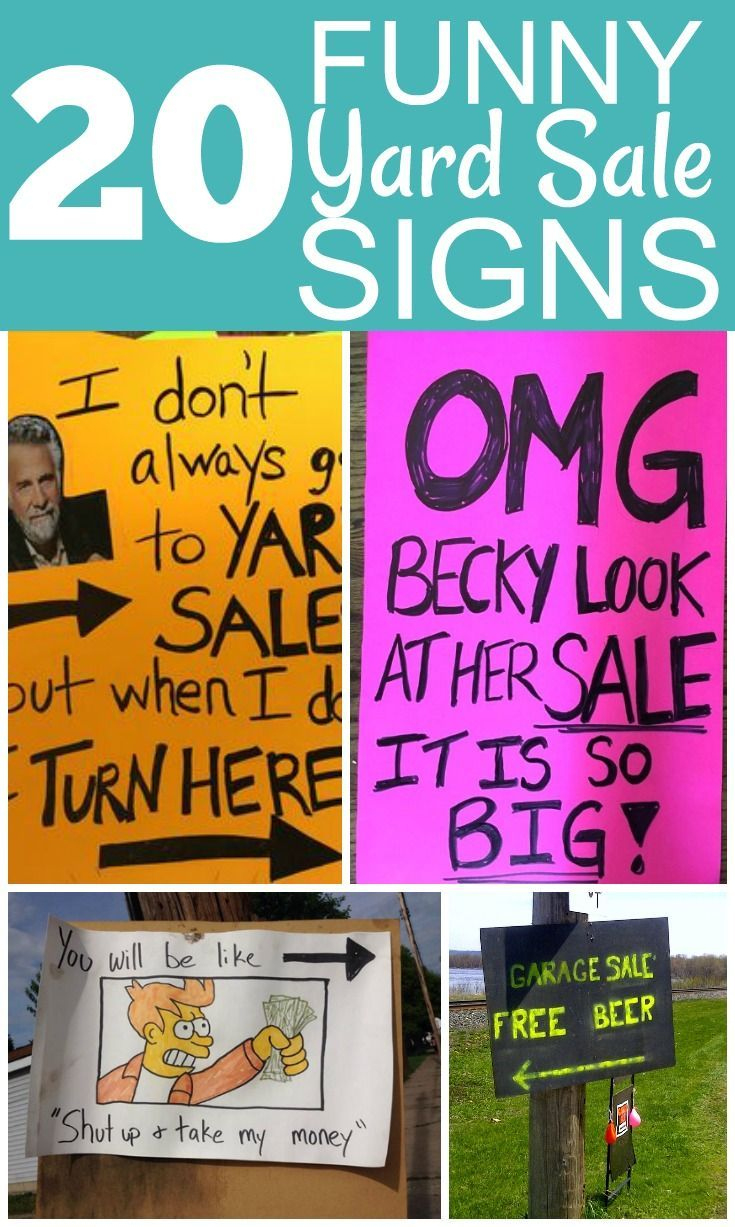 20 Awesome Garage Sale Signs pertaining to Funny Yard Sale Signs Printable