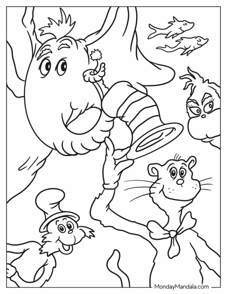 22 Dr. Seuss Coloring Pages (Free Pdf Printables) in Printable Images Of Dr Seuss