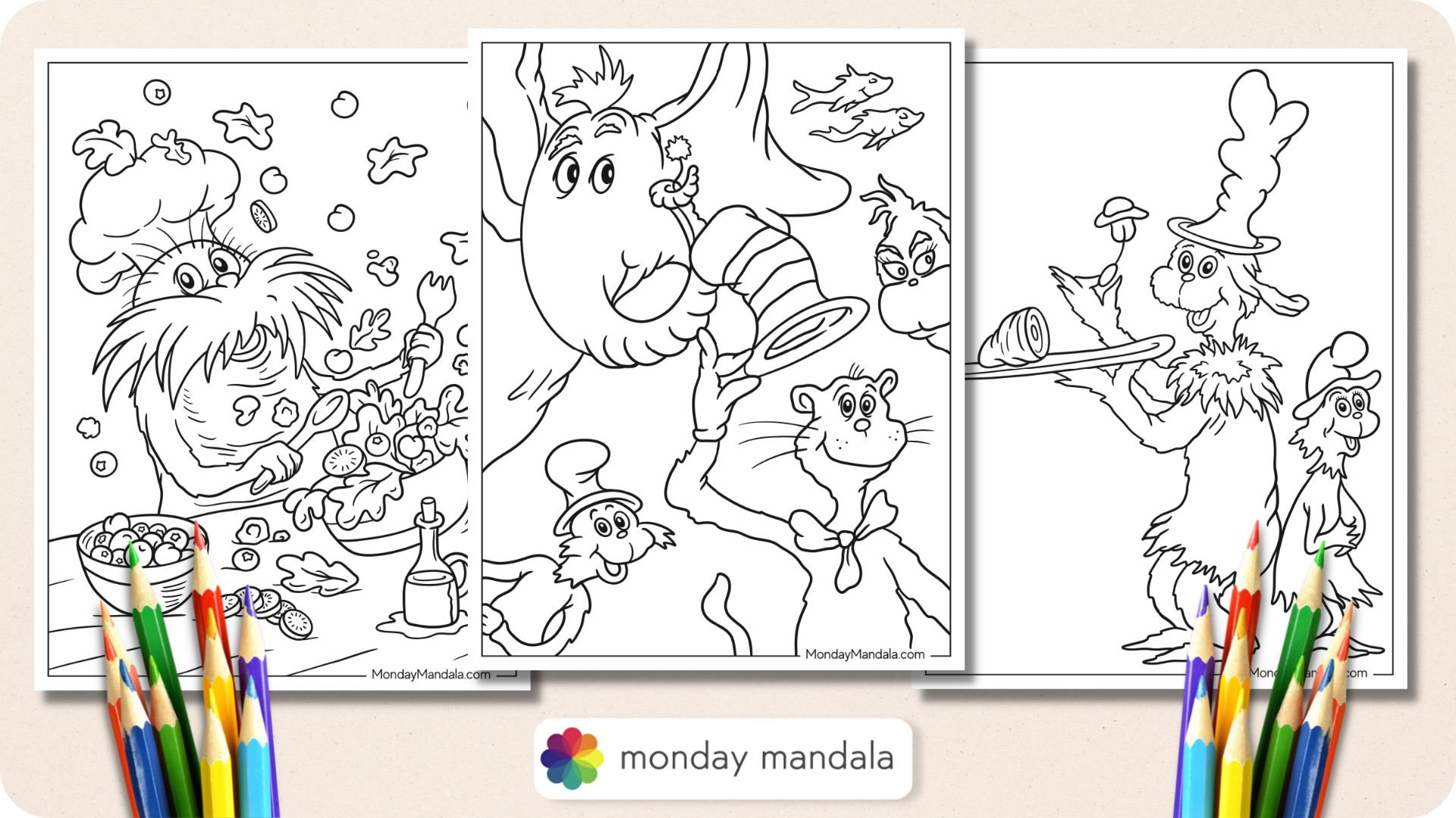 22 Dr. Seuss Coloring Pages (Free Pdf Printables) with Printable Images Of Dr Seuss