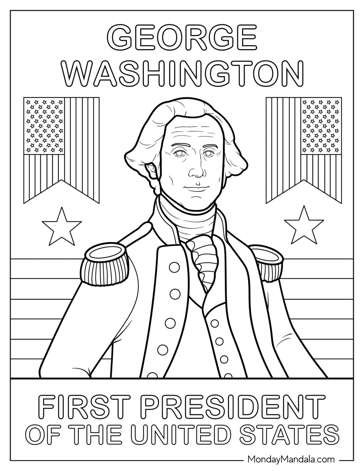 22 President Coloring Pages (Free Pdf Printables) pertaining to Printable Images Of George Washington