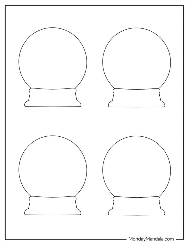 24 Snow Globe Templates (Free Pdf Printables) inside Printable Snow Globe Ornament Template