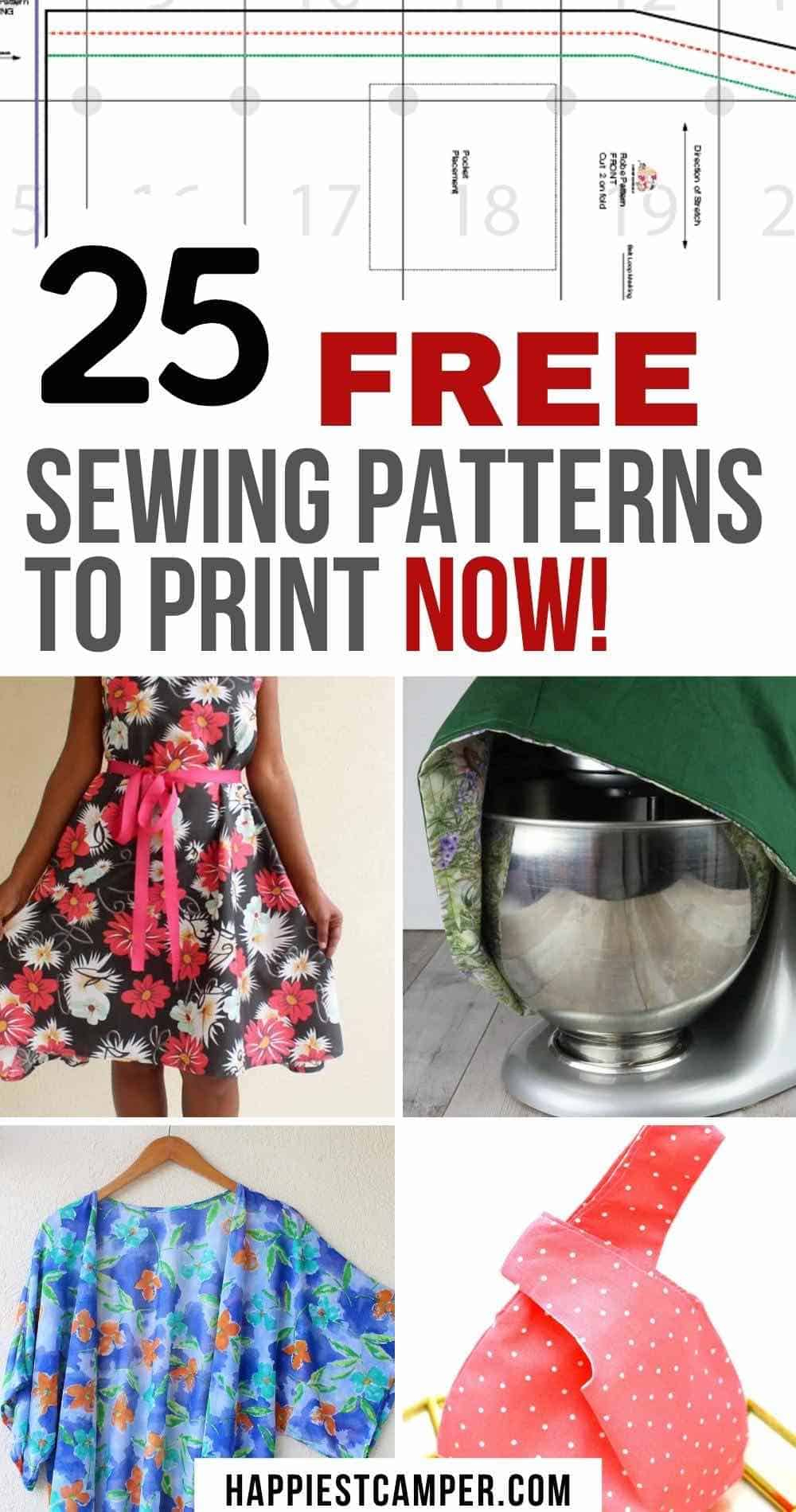 25+ Free Sewing Patterns You Can Download Now! regarding Free Printable Patterns For Sewing