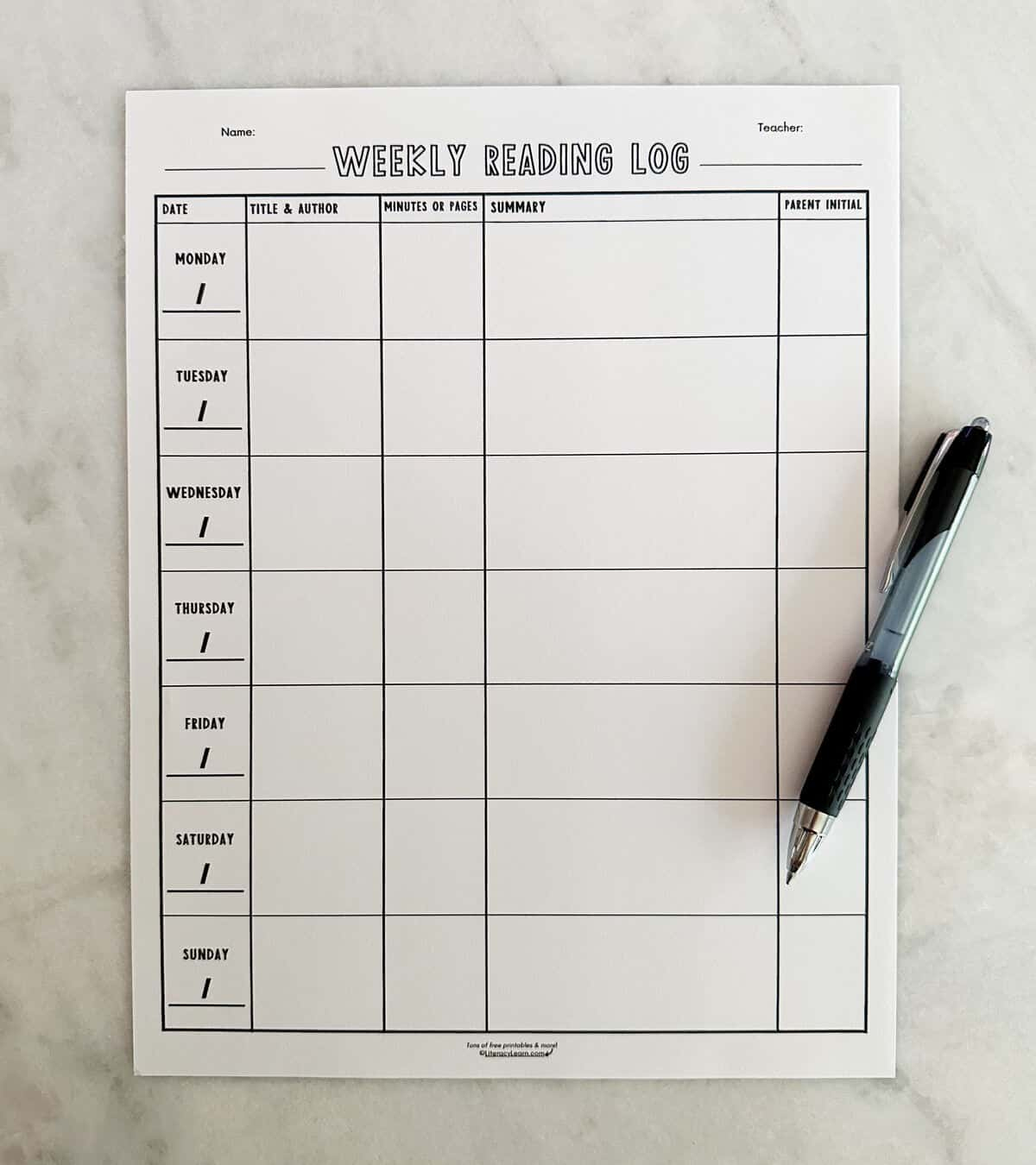 3 Free Printable Reading Log Templates - Weekly, Monthly, &amp;amp; Summer with regard to Free Printable Reading Logs with Summary