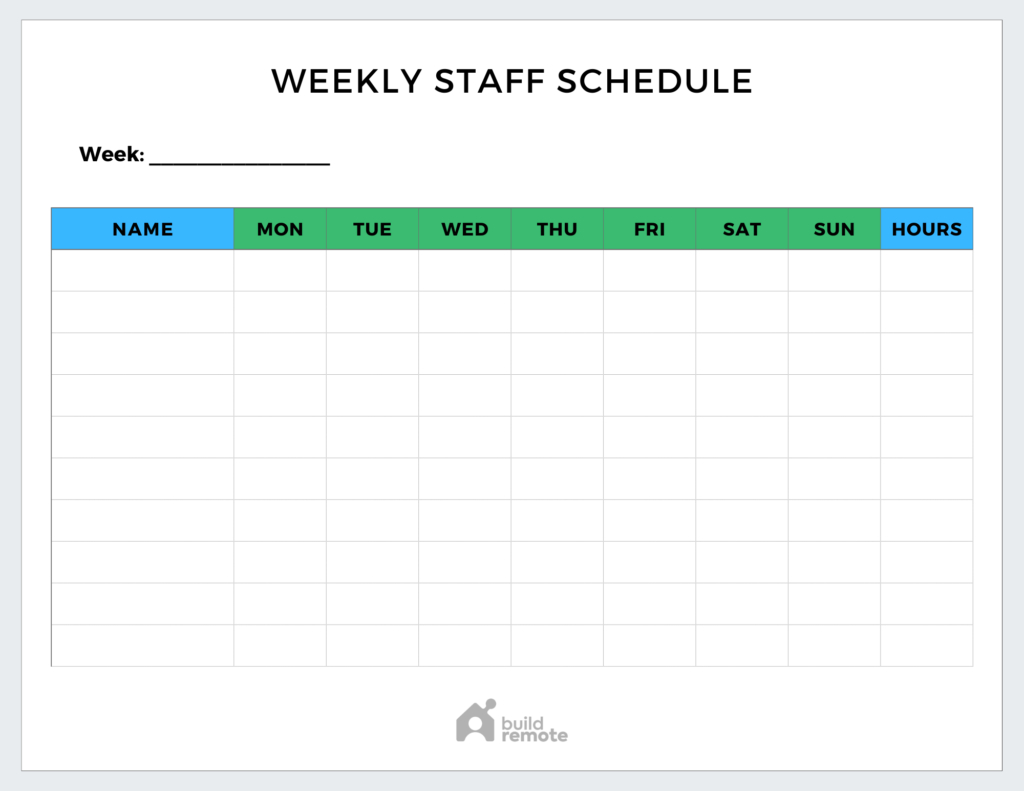 36 Employee Work Schedule Templates: Free Designs regarding Printable Free Weekly Employee Work Schedule Template