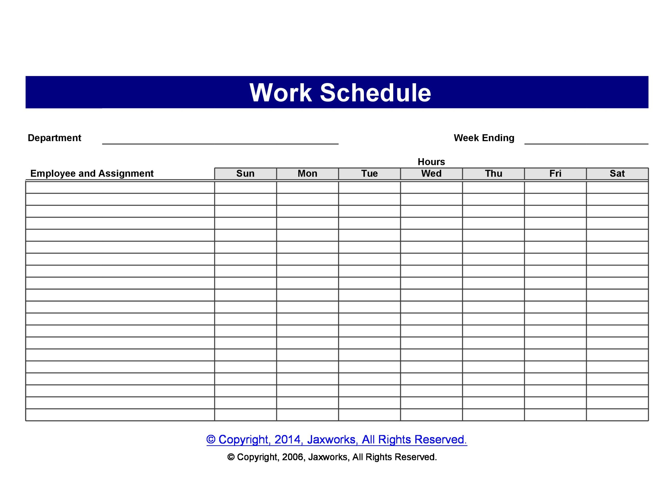 37 Free Employee Schedule Templates (Excel, Word, Pdf) pertaining to Printable Free Weekly Employee Work Schedule Template