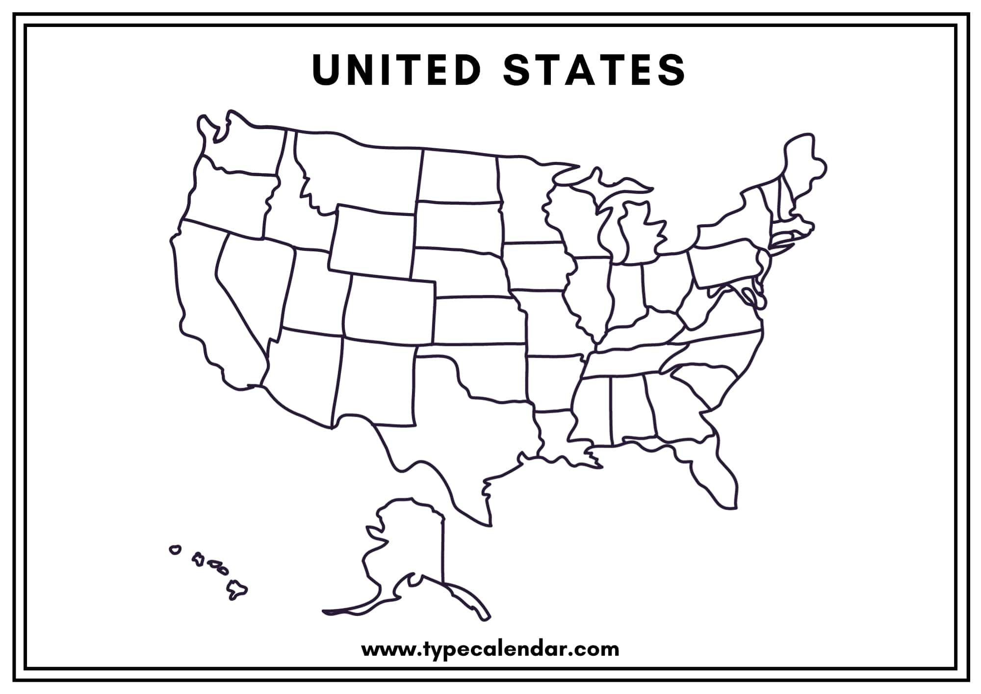 40+ Free Printable Blank Us Map Templates [Editable Pdf] for Us State Map Blank Printable
