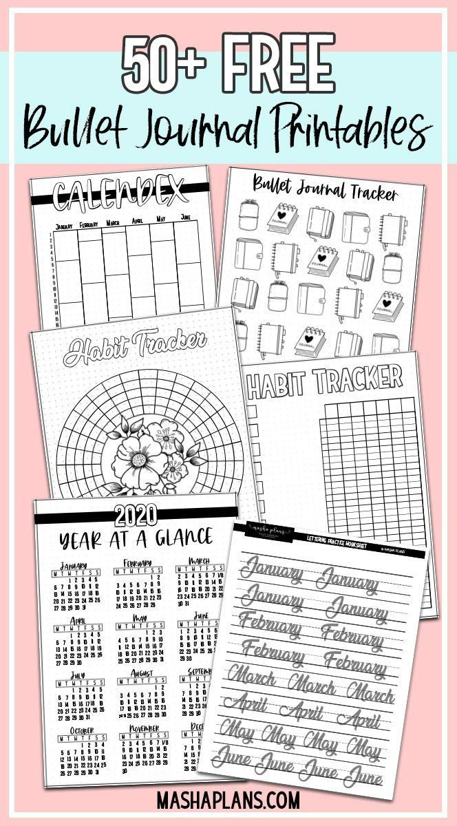 50+ Free Bullet Journal Printables regarding Free Printable Bullet Journal Pages