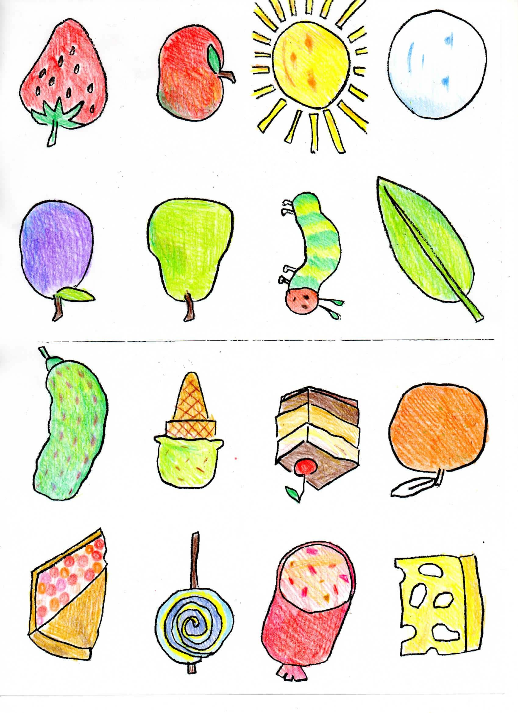 50 Raupe Nimmersatt-Ideen | Raupe Nimmersatt, Raupe, Die Kleine with Very Hungry Caterpillar Printable Food