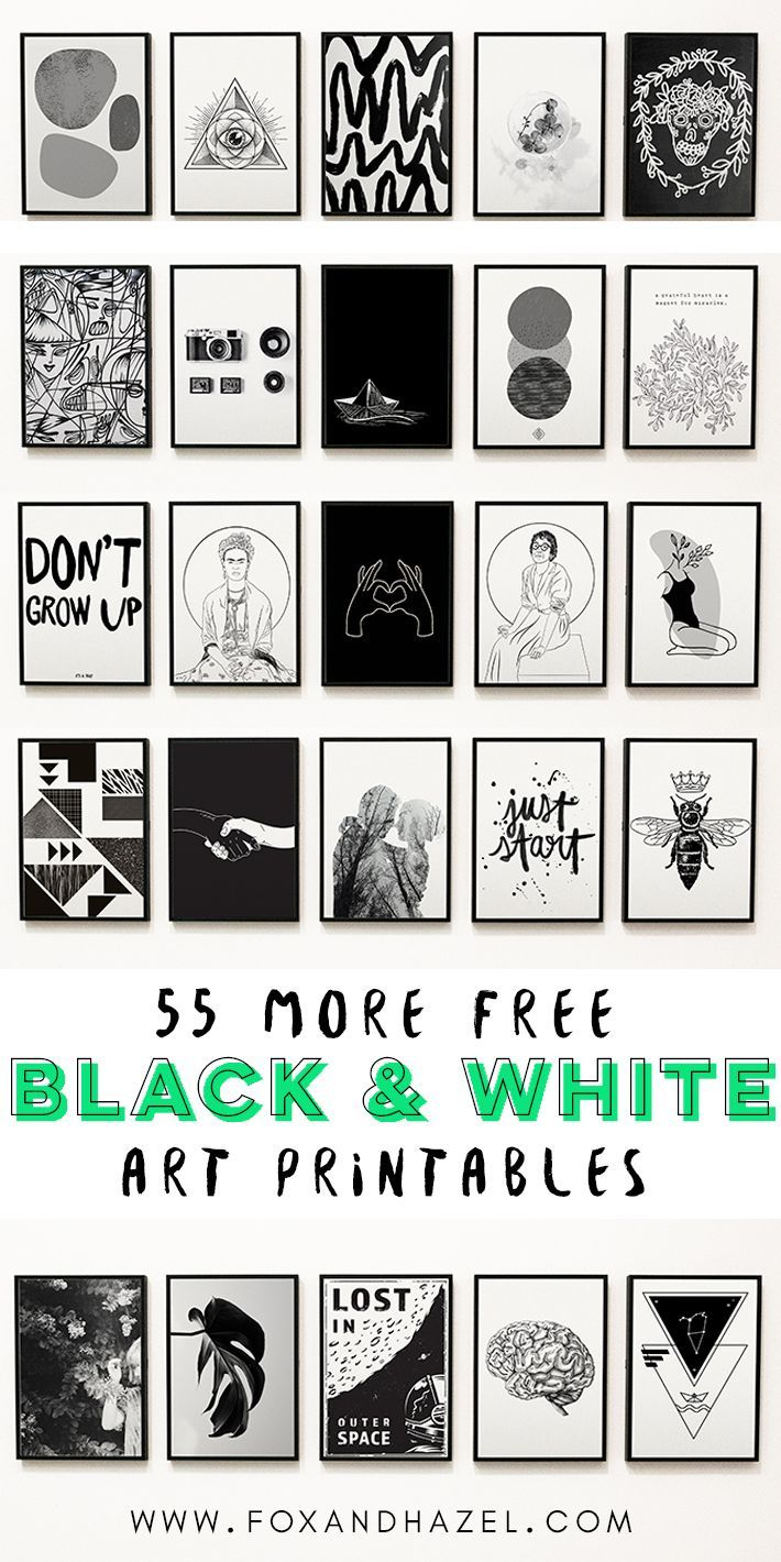 55 More Free Black And White Art Printables | Fox + Hazel regarding Free Printable Black And White Wall Art