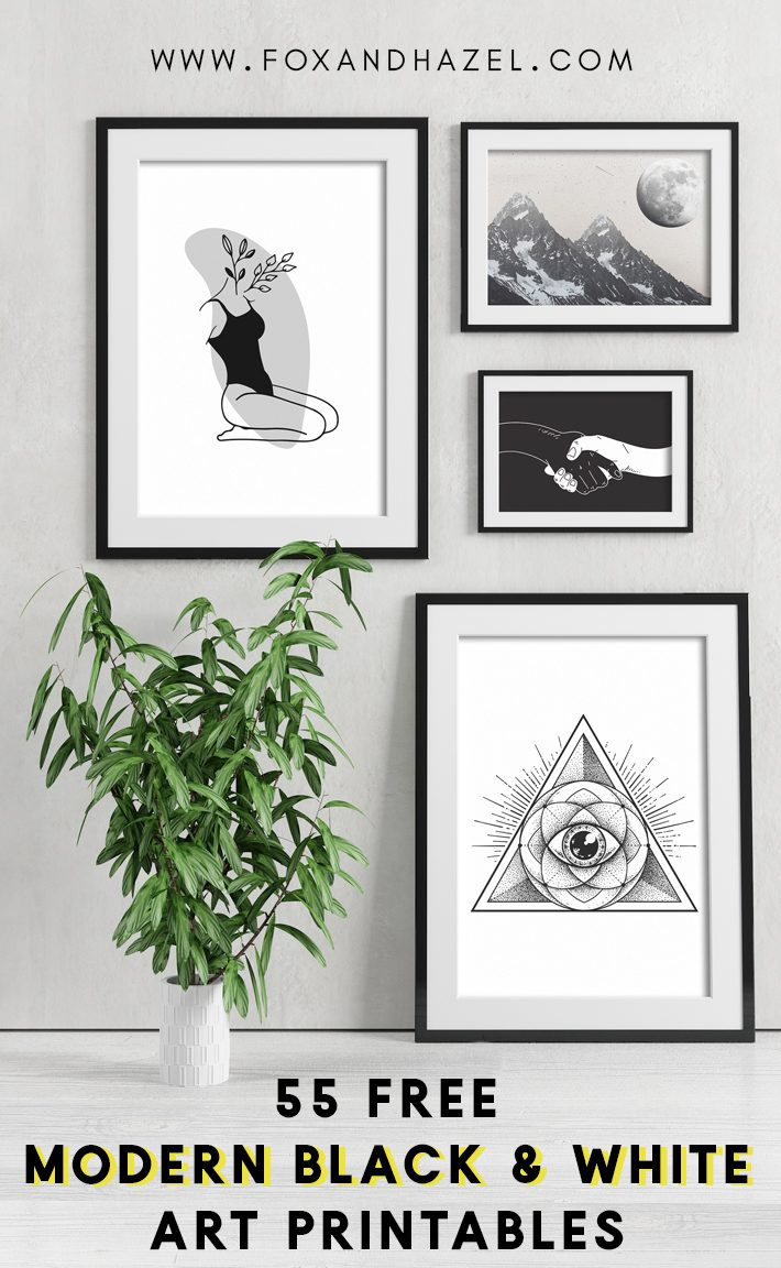 55 More Free Black And White Art Printables | Fox + Hazel regarding Free Printable Wall Art Black and White