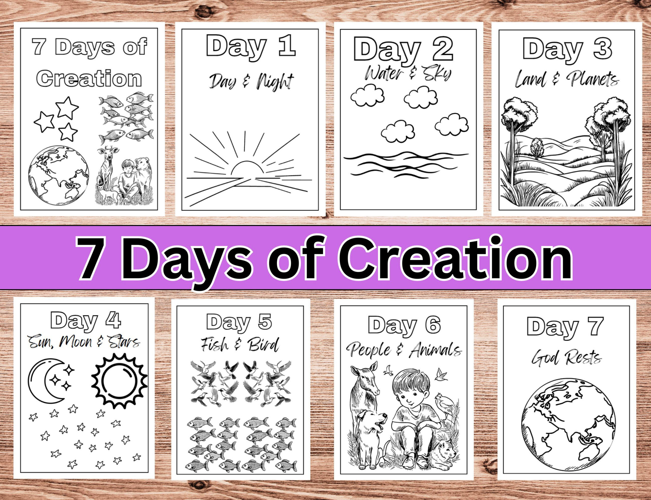 7 Days Of Creation Coloring Pages | Days Of Creation Coloring in 7 Day Days Of Creation Printables