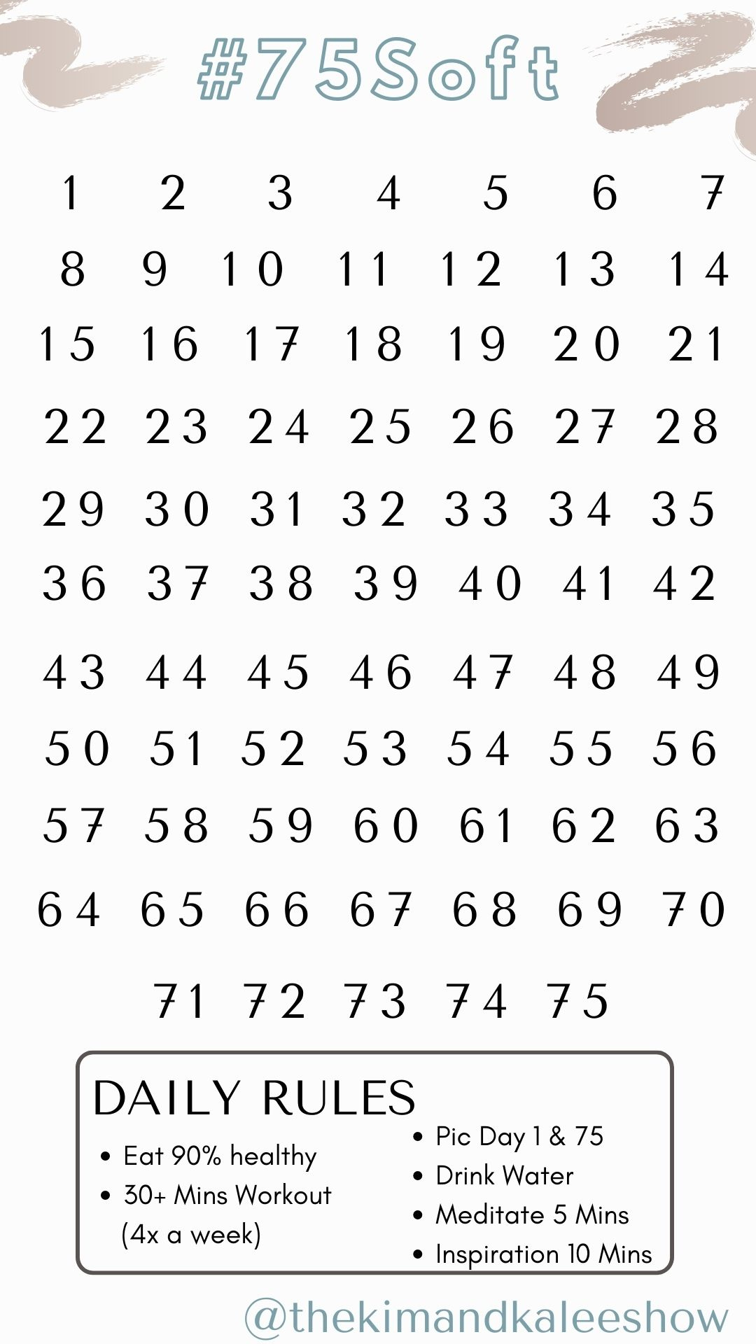 75 Soft Challenge – The Rules, Printables & Meal Plan pertaining to Free Printable 75 Soft Challenge