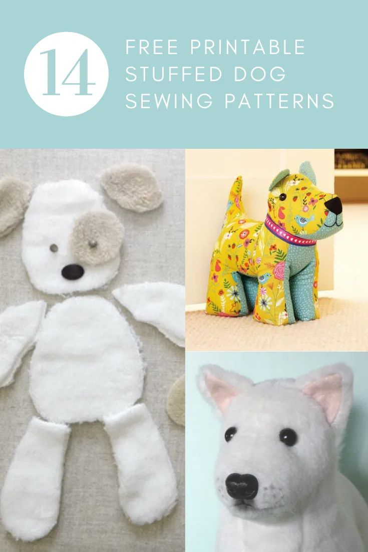 Adorable Dog Sewing Patterns (Free, Printable) intended for Free Printable Soft Toy Patterns
