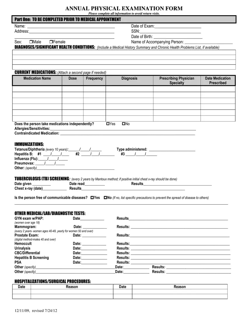 Annual Physical Examination Pdf Form - Formspal with Free Printable Annual Physical Exam Form