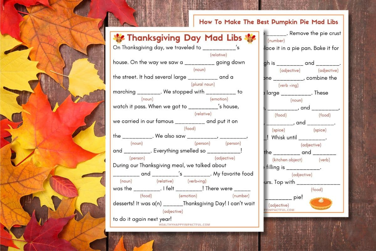 Best Thanksgiving Mad Libs Free Printable (Use It This Year!) intended for Free Printable Mad Libs For Thanksgiving