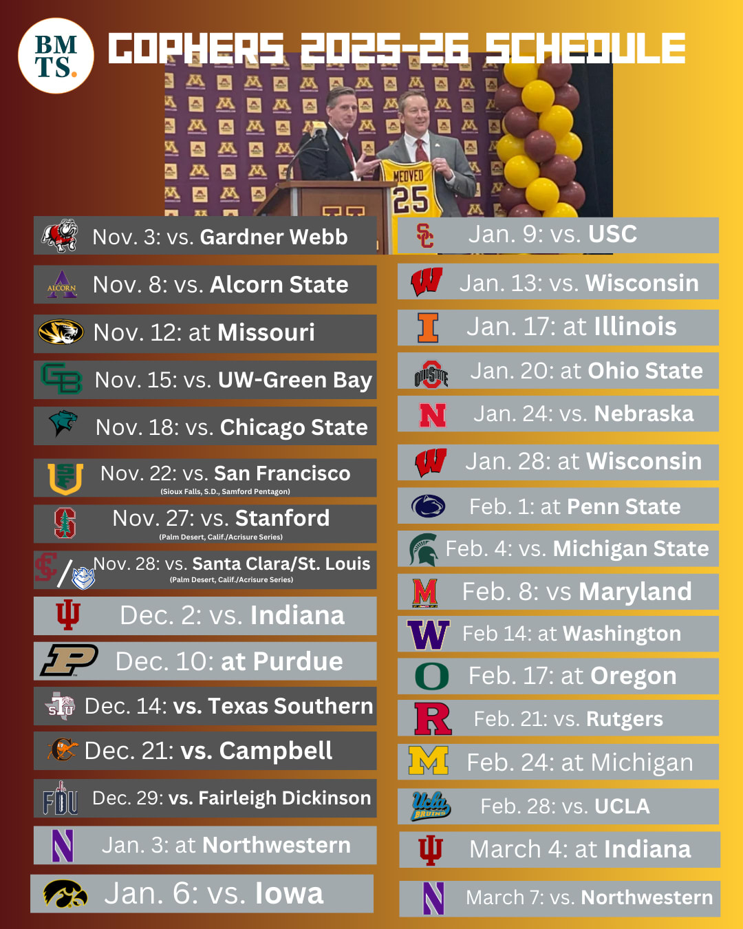 Big Ten Slate Revealed: What You Need To Know About The Gophers inside Printable Minnesota Gopher Basketball Schedule