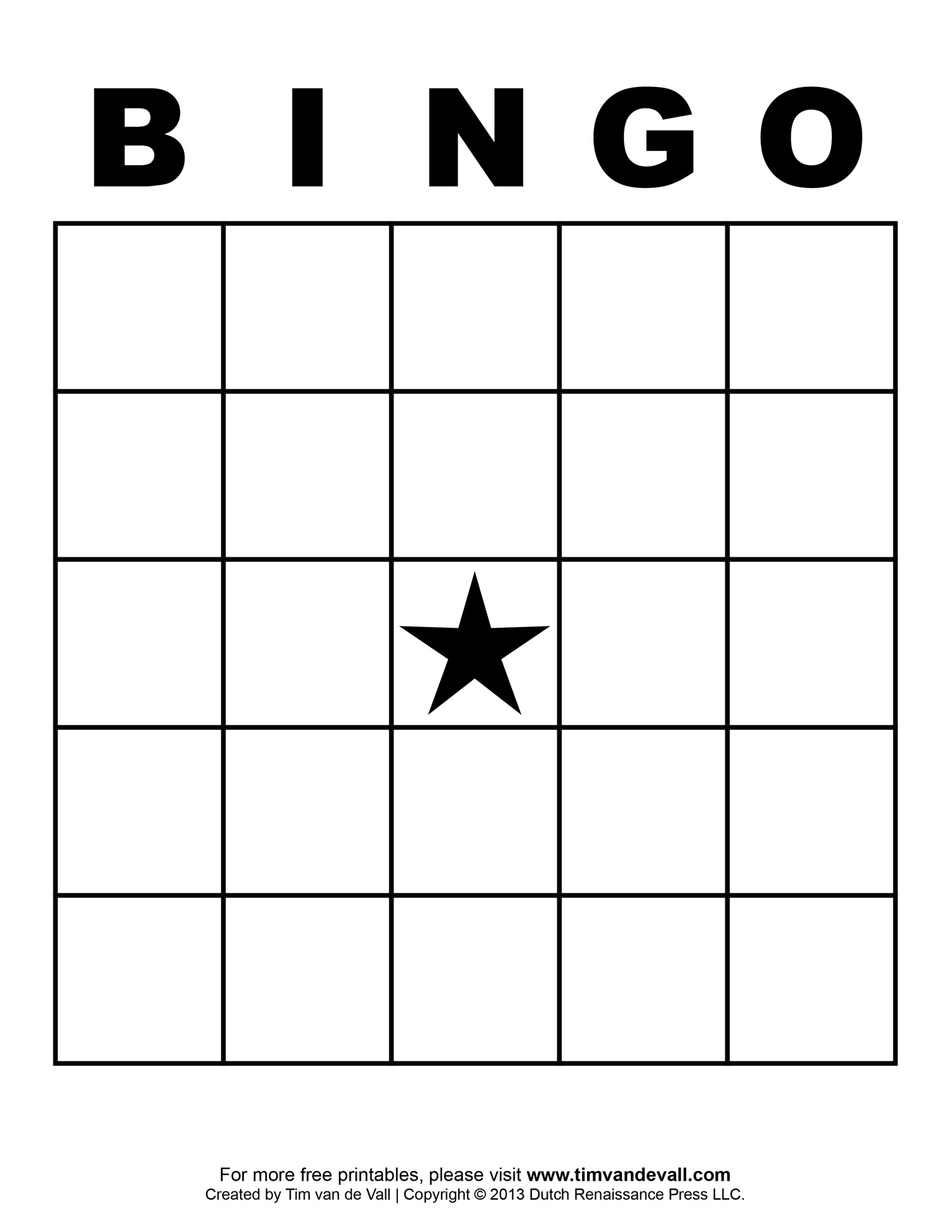Blank Bingo Template - Tim'S Printables with regard to Printable Blank Bingo Card Template