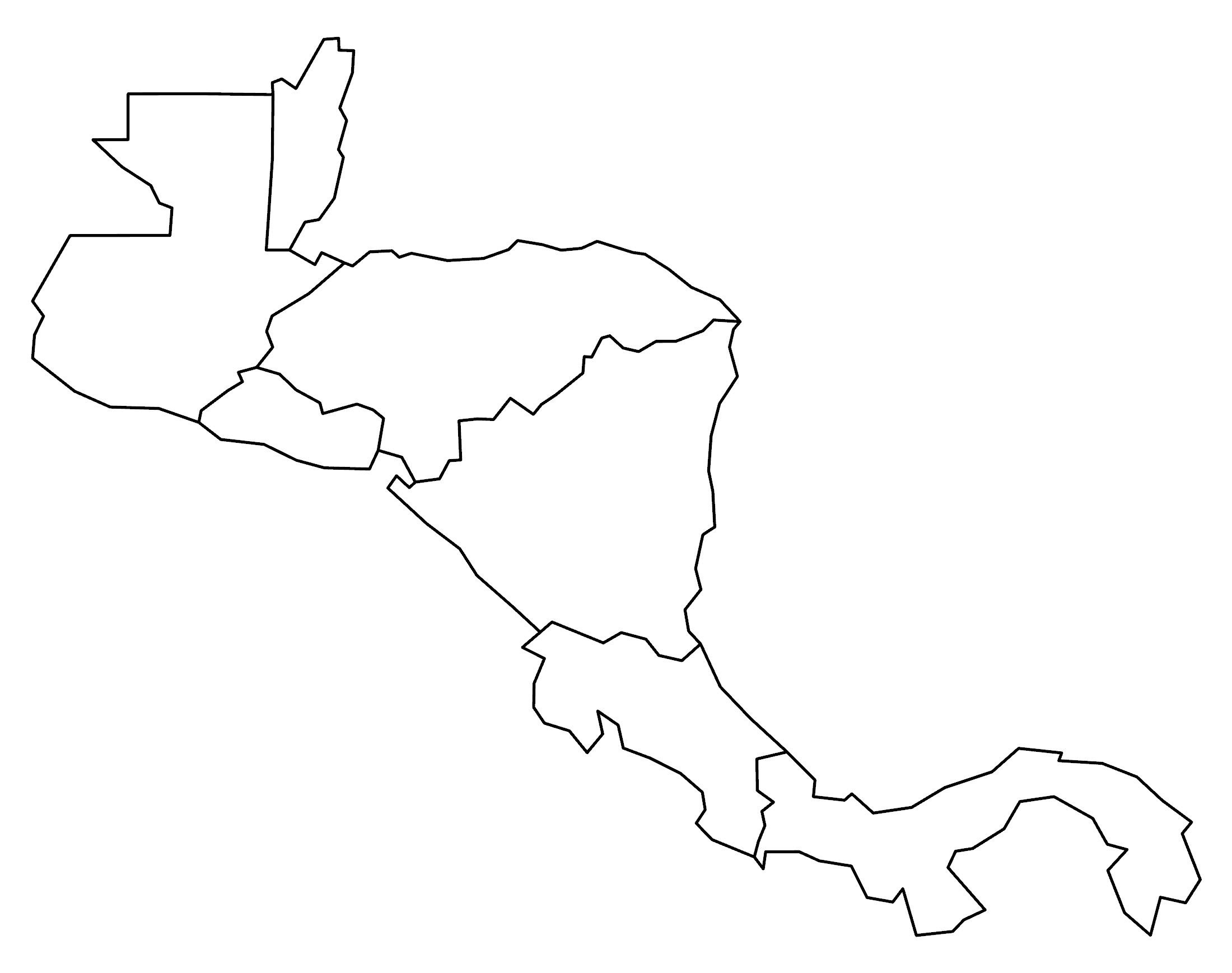 Blank Map Of Central America - Gis Geography in Printable Map of Central America