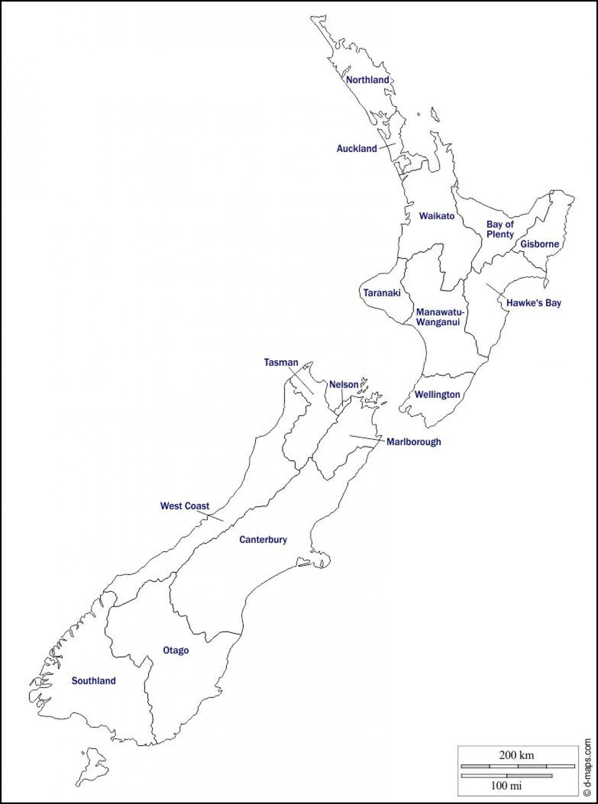 Blank Map Of New Zealand: Outline Map And Vector Map Of New in Printable Map Of New Zealand