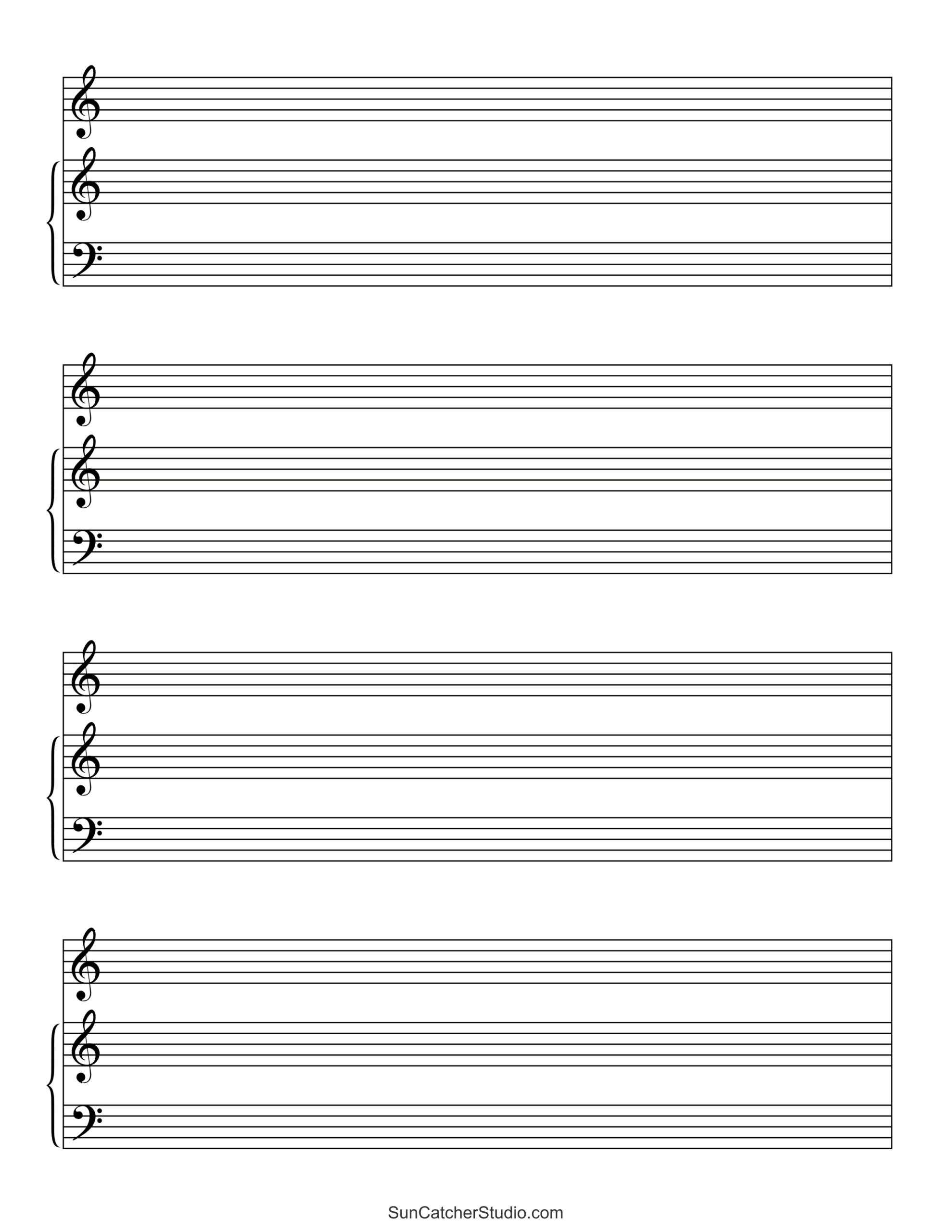 Blank Sheet Music (Free Printable Staff Paper) – Free Printables in Printable Music Notes For Piano