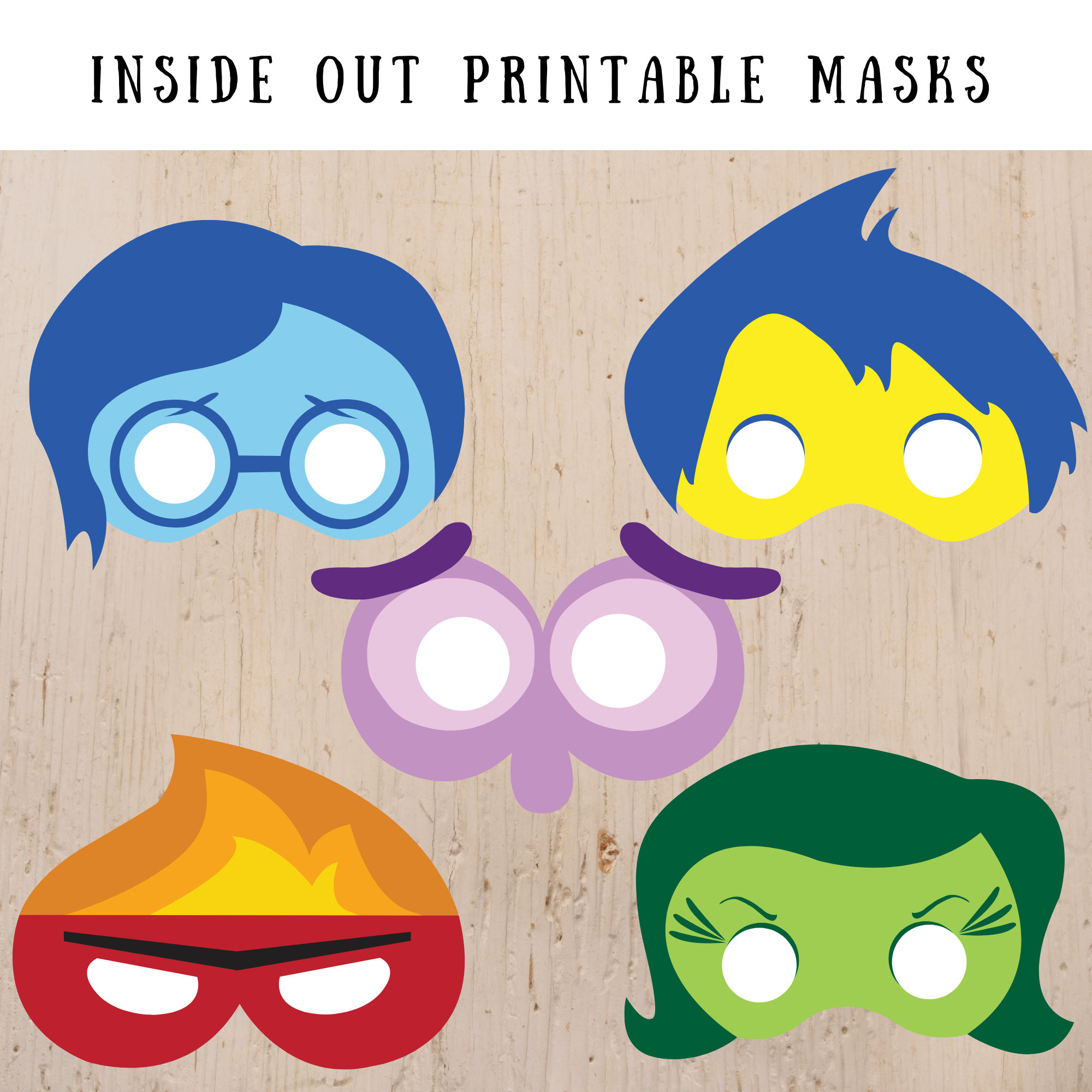 Buy Inside Out 2 Printable Mask, Inside Out Kids Game, Inside Out within Printable Inside Out Character Masks