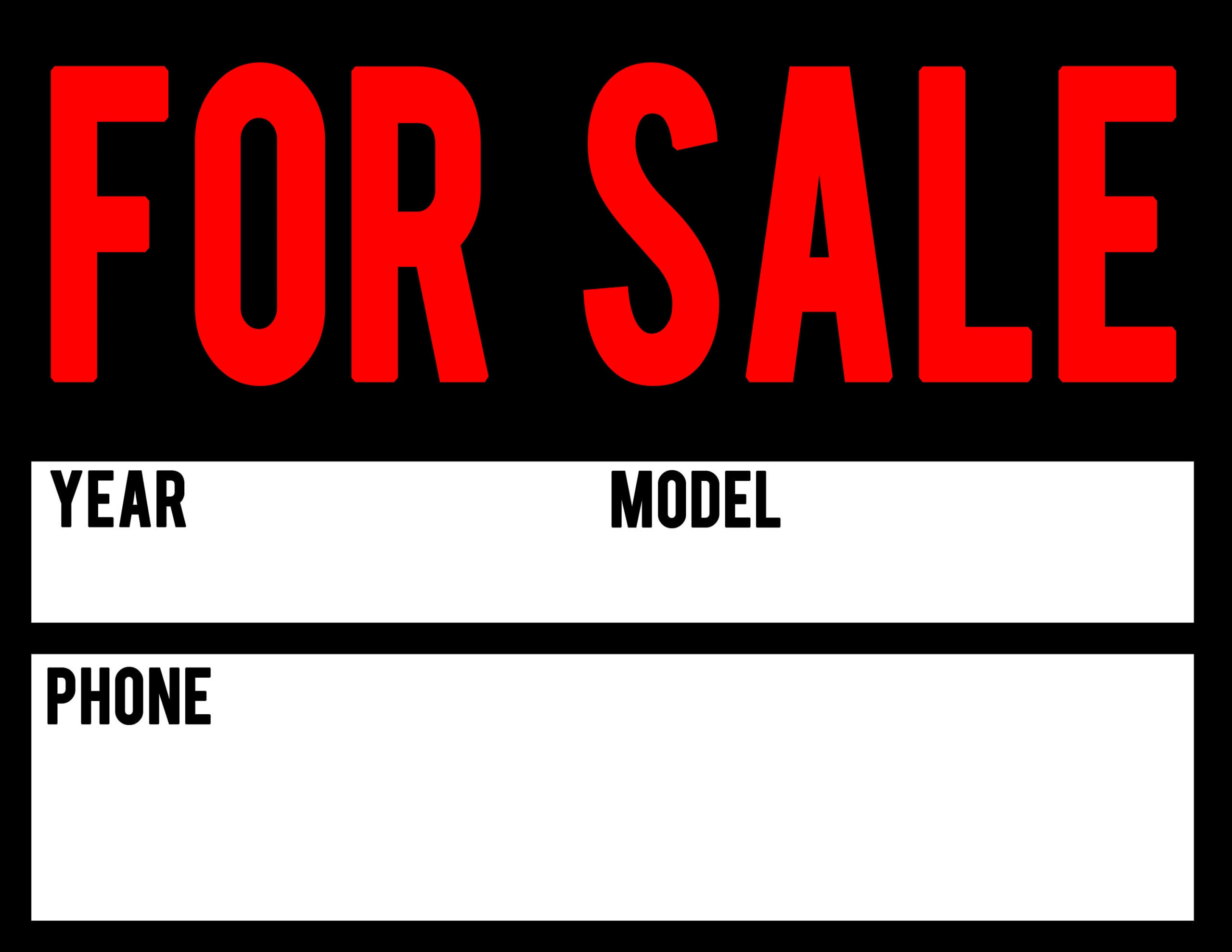Car For Sale Digital Sign Download (8.5X11 Inches) - Jpeg And Pdf inside Free Printable For Sale Sign Car