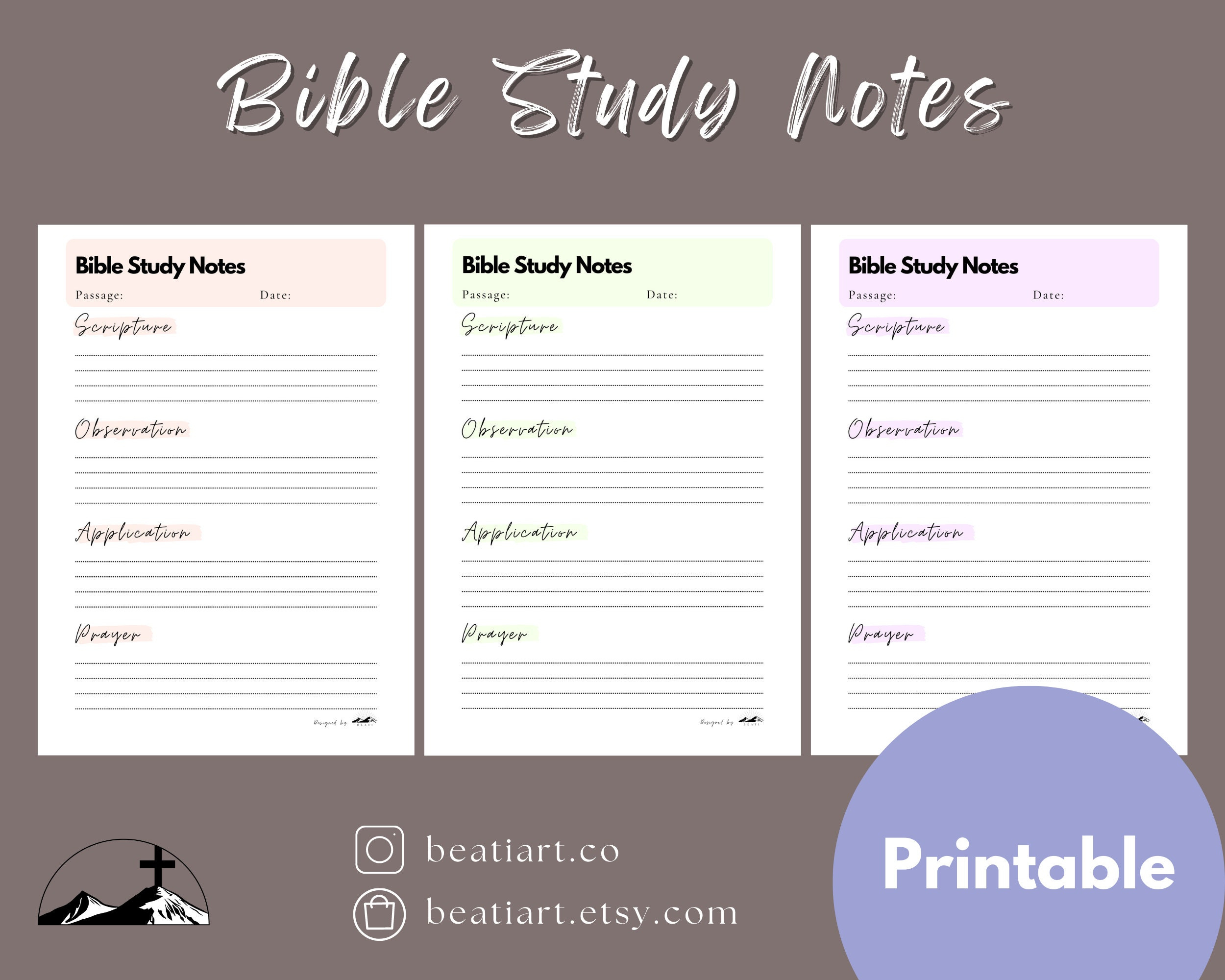 Catholic Bible Study Notes (Printable) - Etsy regarding Free Printable Catholic Bible Study Lessons