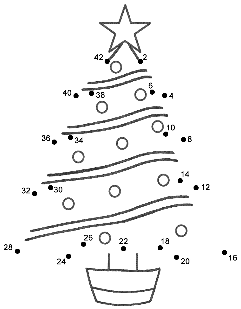 Christmas Tree - Connect The Dots, Count2'S (Christmas) for Christmas Dot to Dot Printables