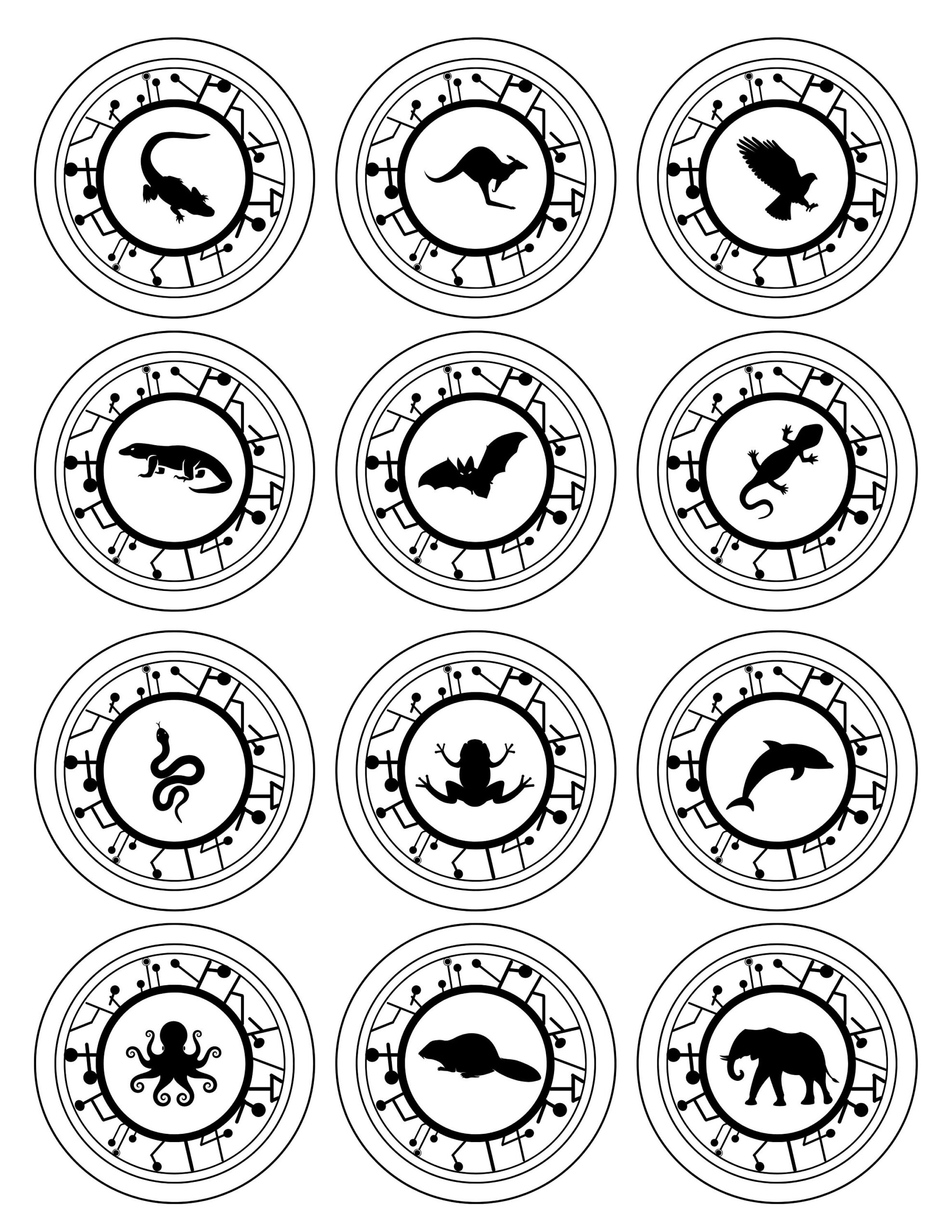 Coloring Sheets - "Creature Power" Discs (Inspired), 2.5 within Wild Kratts Creature Power Discs Printable