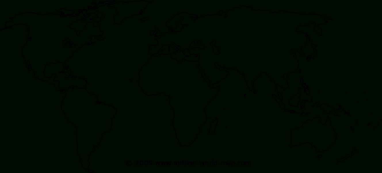Continents And Oceans Of The World In Outline Map - World Map For pertaining to Printable Blank Map of Continents and Oceans