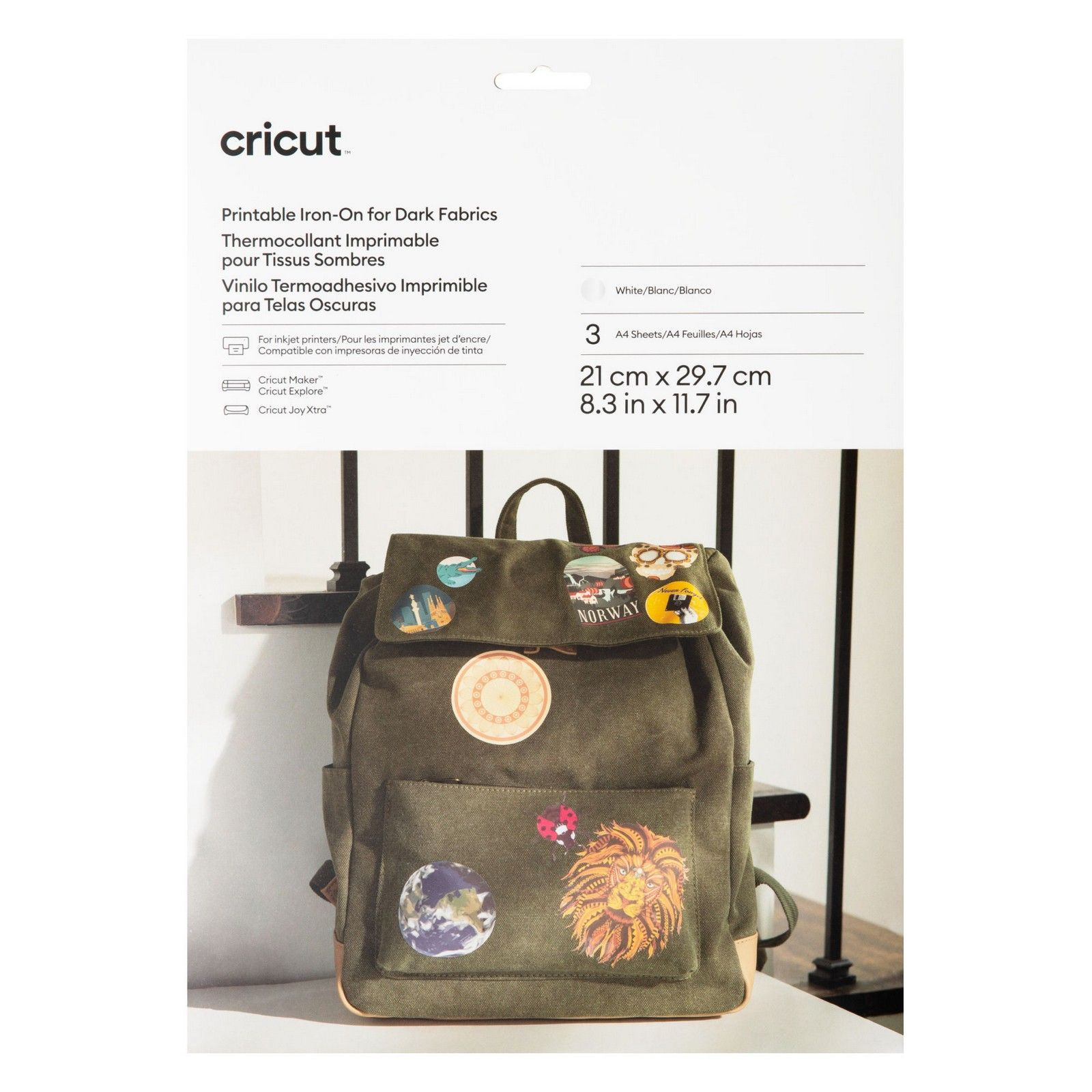 Cricut • Printable Iron-On For Dark Fabrics A4 3Pcs inside Cricut Printable Iron on Dark