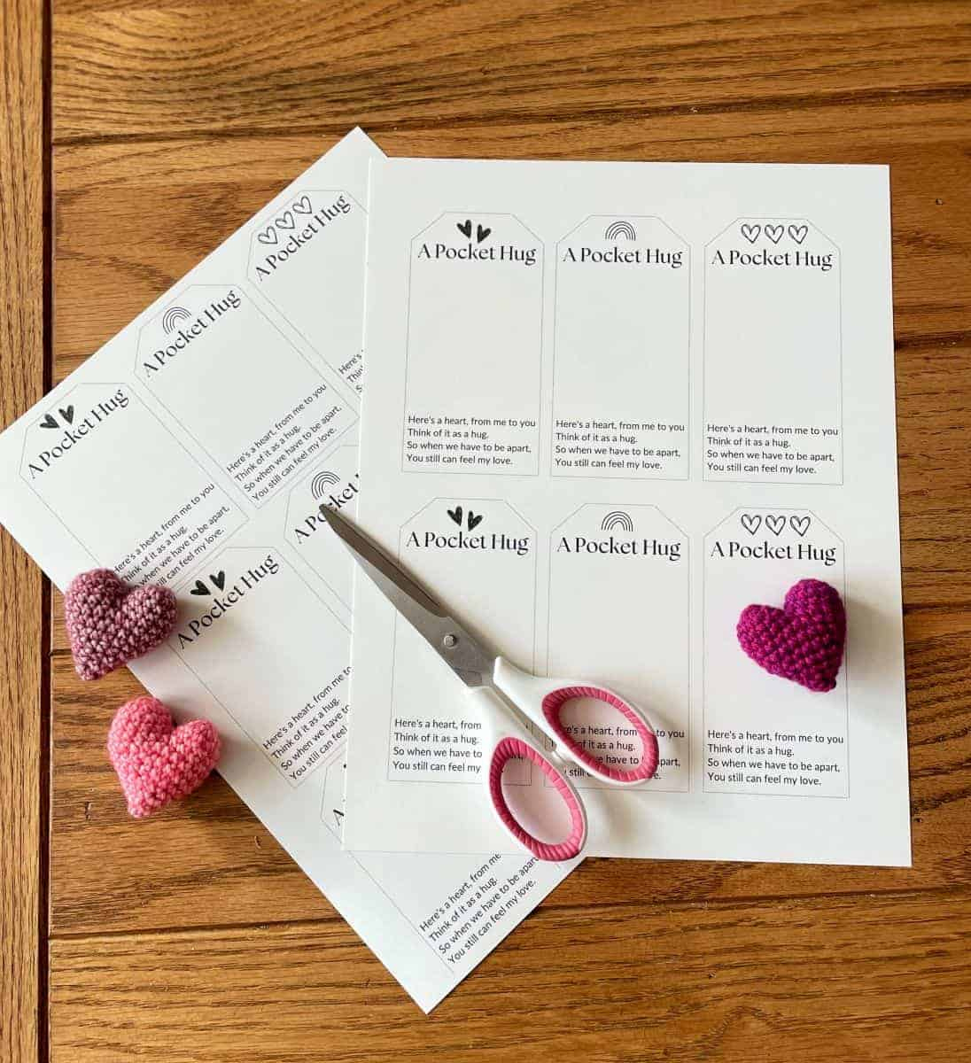 Crochet Pocket Hug Printable - Crochet To Play for Free Printable Pocket Hug Cards