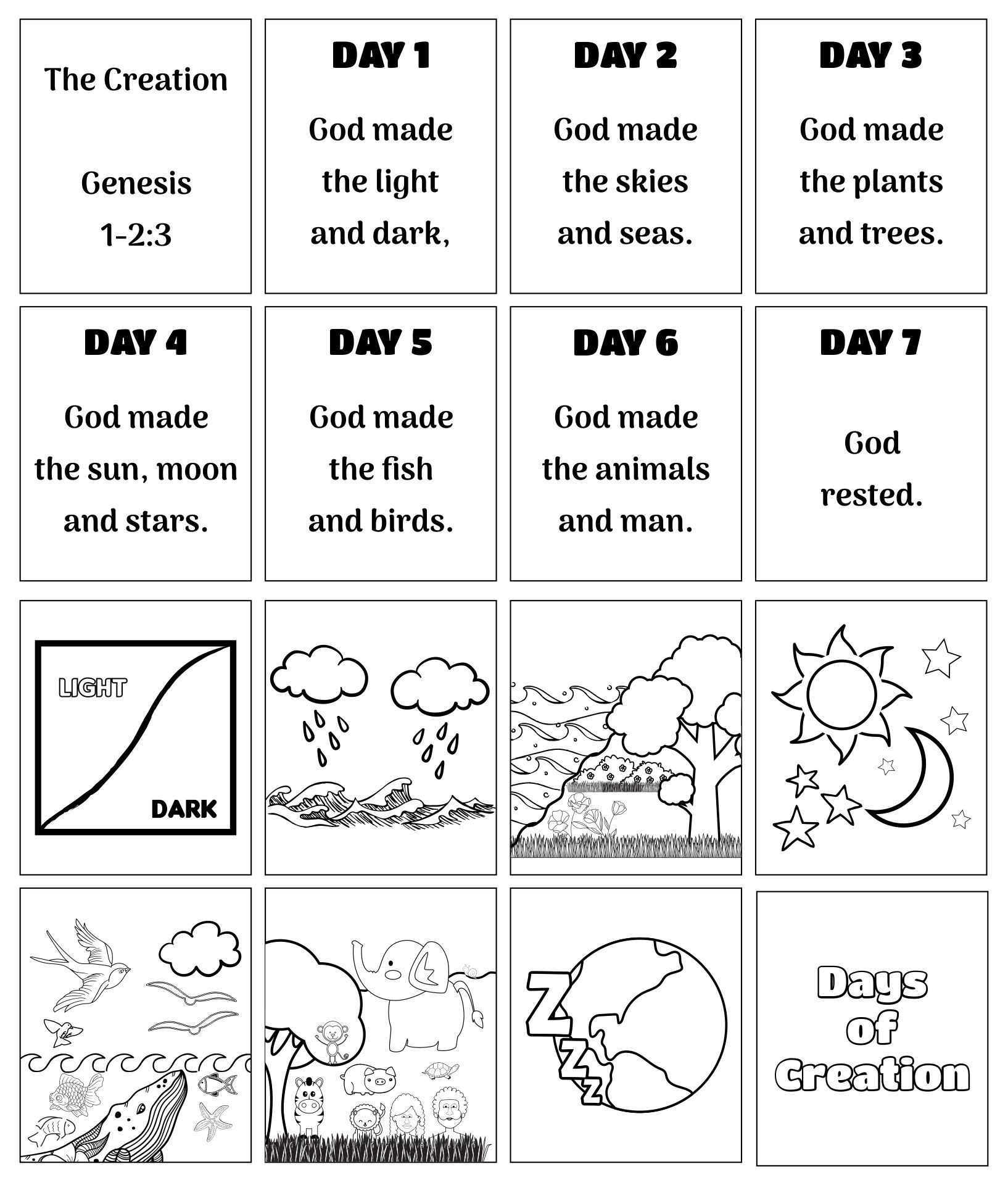Days Of Creation - 13 Free Pdf Printables | Printablee with regard to 7 Day Days of Creation Printables