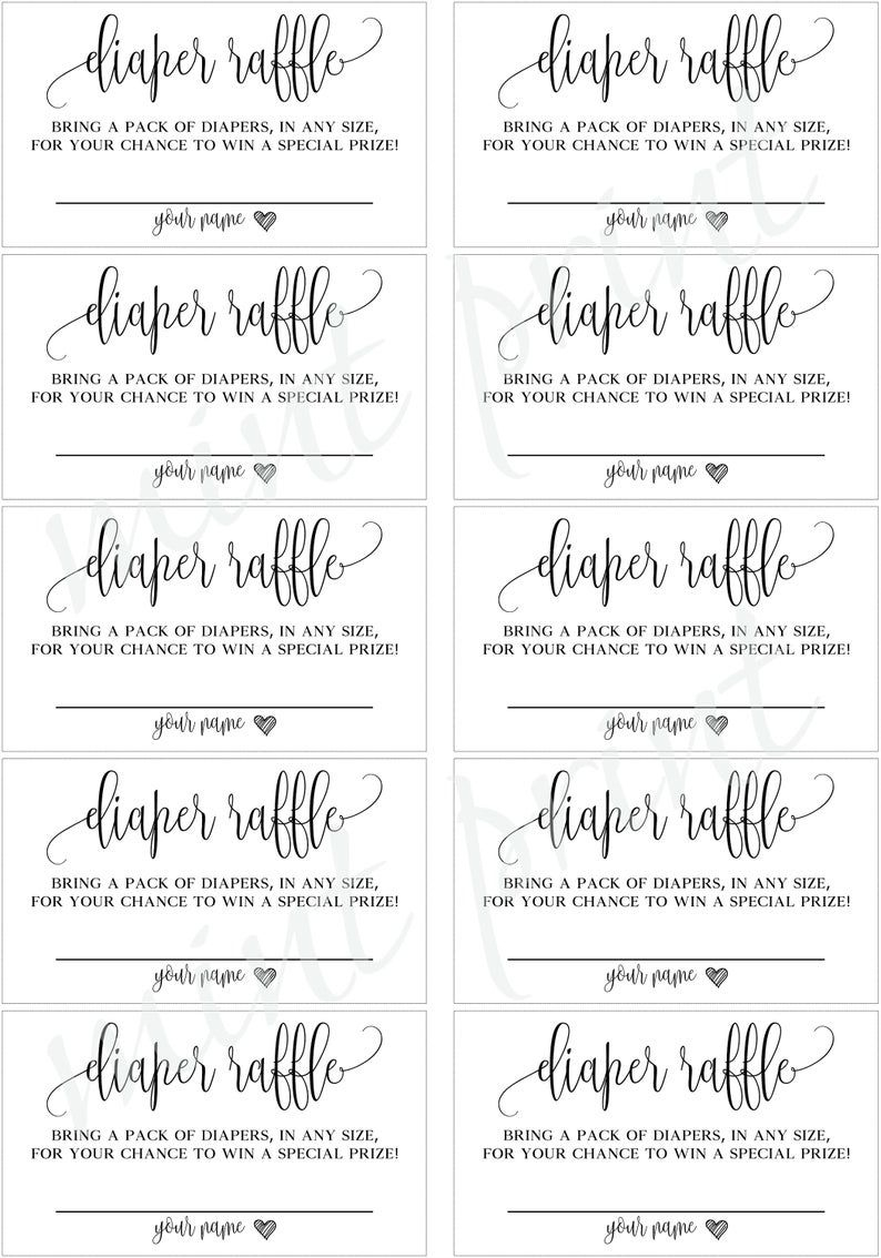 Diaper Card Free Printable Diaper Invitation Template Woodland throughout Diaper Raffle Tickets Free Printable Black and White