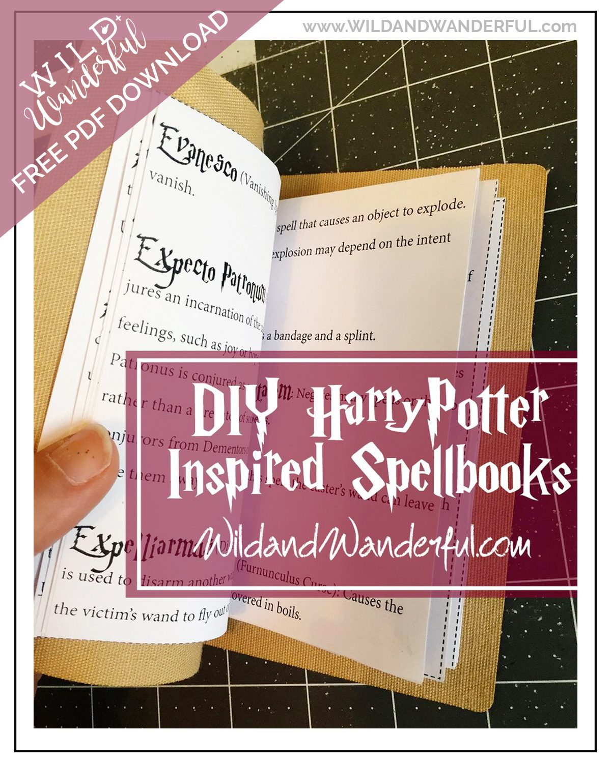 Diy Harry Potter Spellbook + Printable | Wild+Wanderful regarding Harry Potter Spell Book Printable