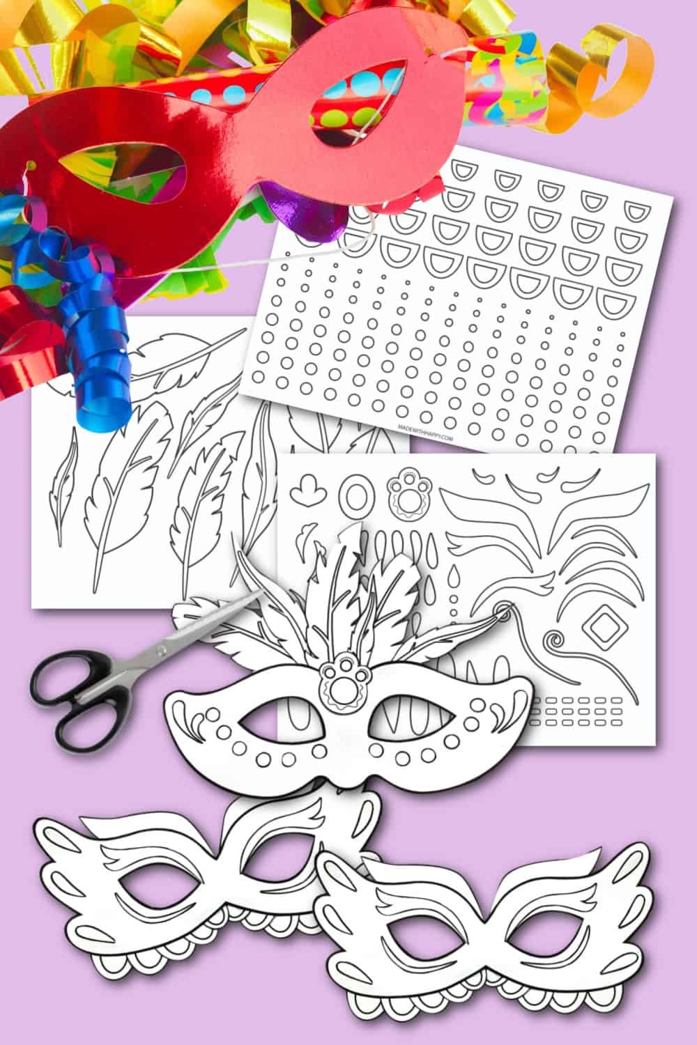 Diy Mardi Gras Mask Template - Made With Happy inside Free Printable Mardi Gras Masks