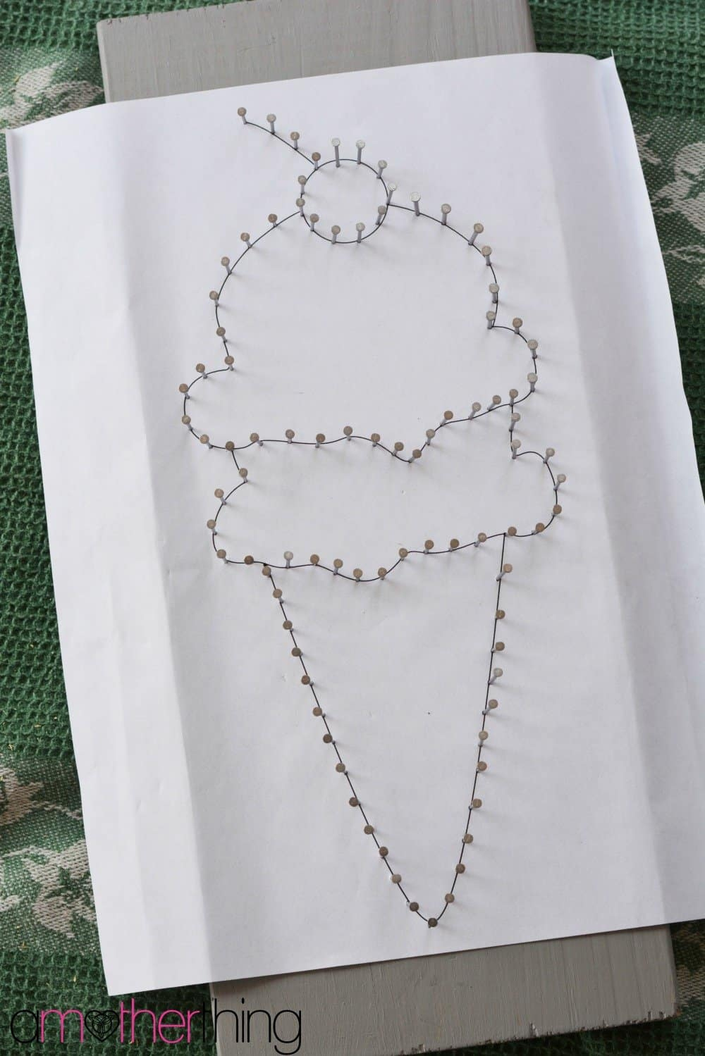 Diy String Art Ice Cream Cone With Template | It'S A Mother Thing for Free Printable String Art Patterns with Instructions