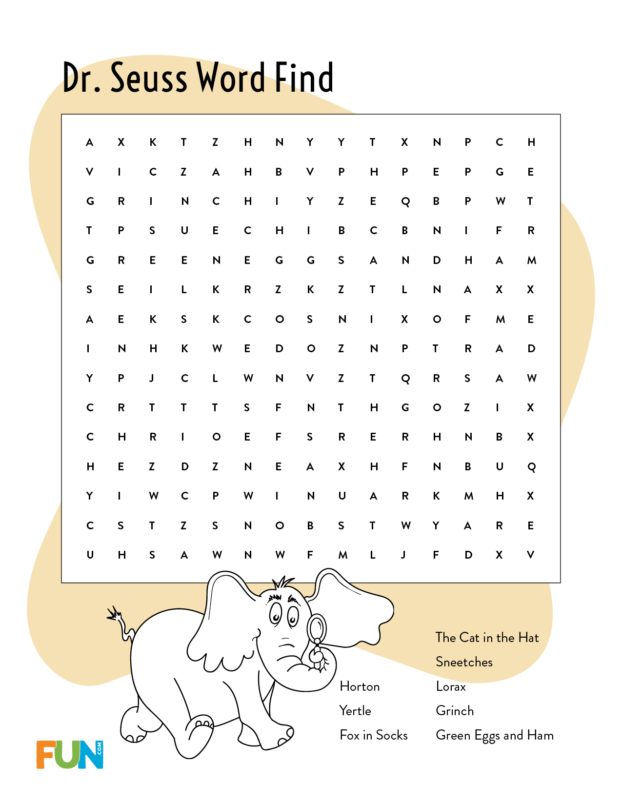 Dr. Seuss Activities And Printables - Fun Blog with regard to Dr Seuss Free Printable Worksheets