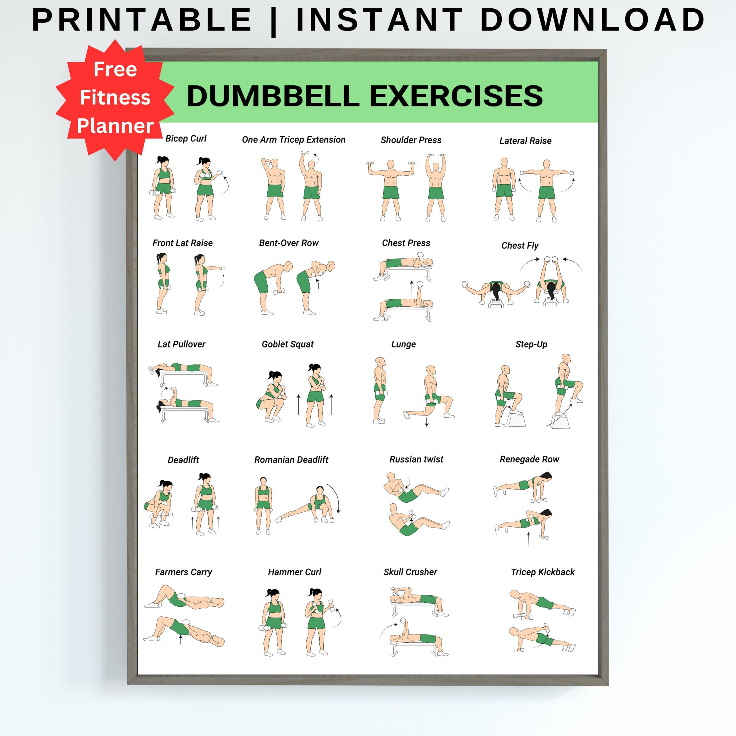 Dumbbell Workout Chart Printable Pdf Dumbbell Exercises Exercise for Dumbbell Workout Chart Printable