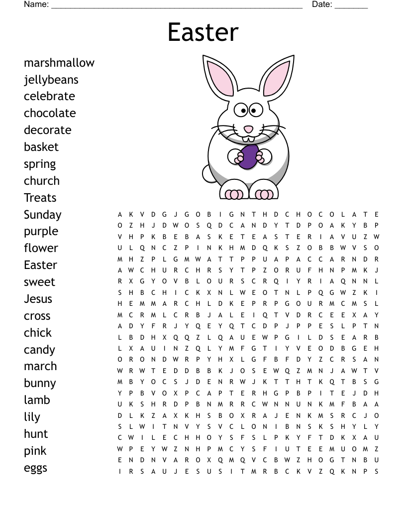 Easter Word Search - Wordmint regarding Easter Find A Word Printable