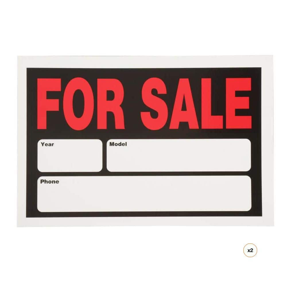 Everbilt 8 In. X 12 In. Plastic Auto For Sale Sign 31704 - The with Free Printable For Sale Sign Car