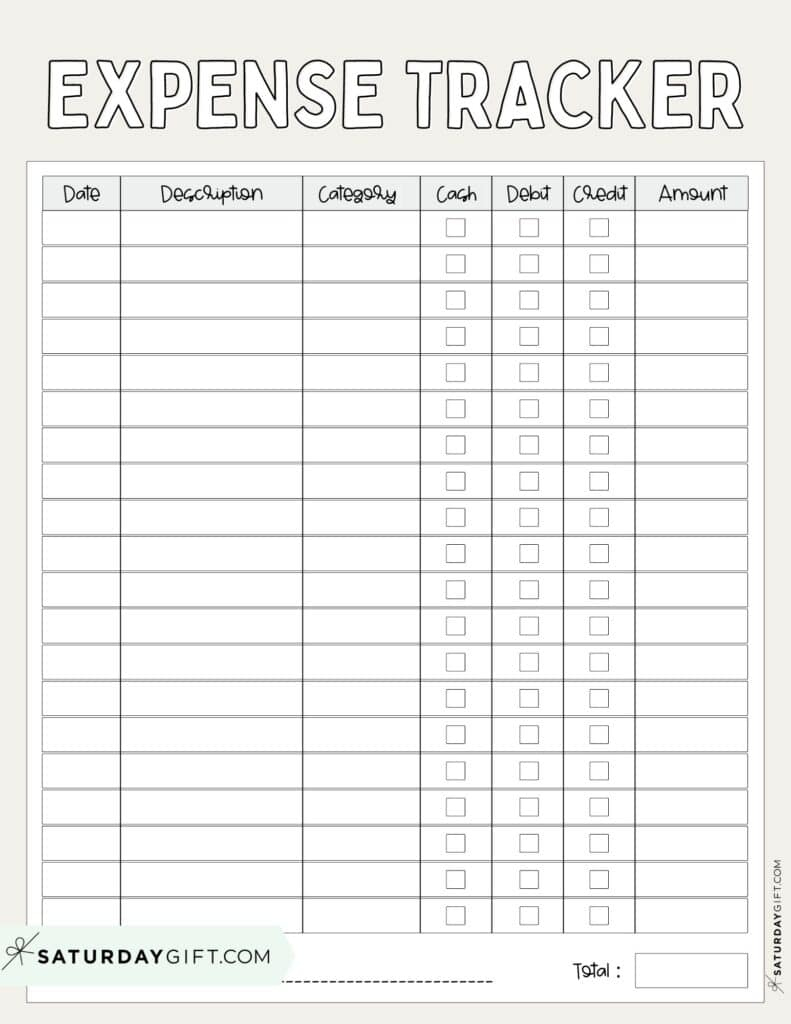 Expense Tracker Printable - 26 Cute &amp;amp; Free Spending Logs for Free Printable Monthly Expense Tracker