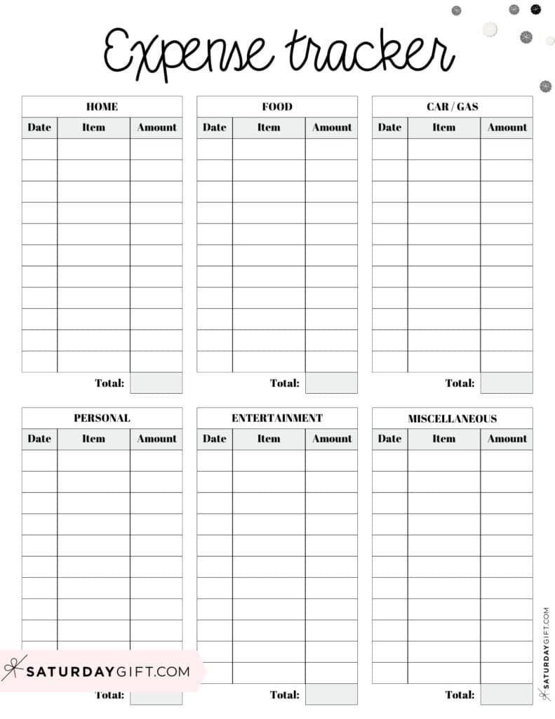 Expense Tracker Printable - 26 Cute &amp;amp; Free Spending Logs throughout Free Printable Monthly Expense Tracker